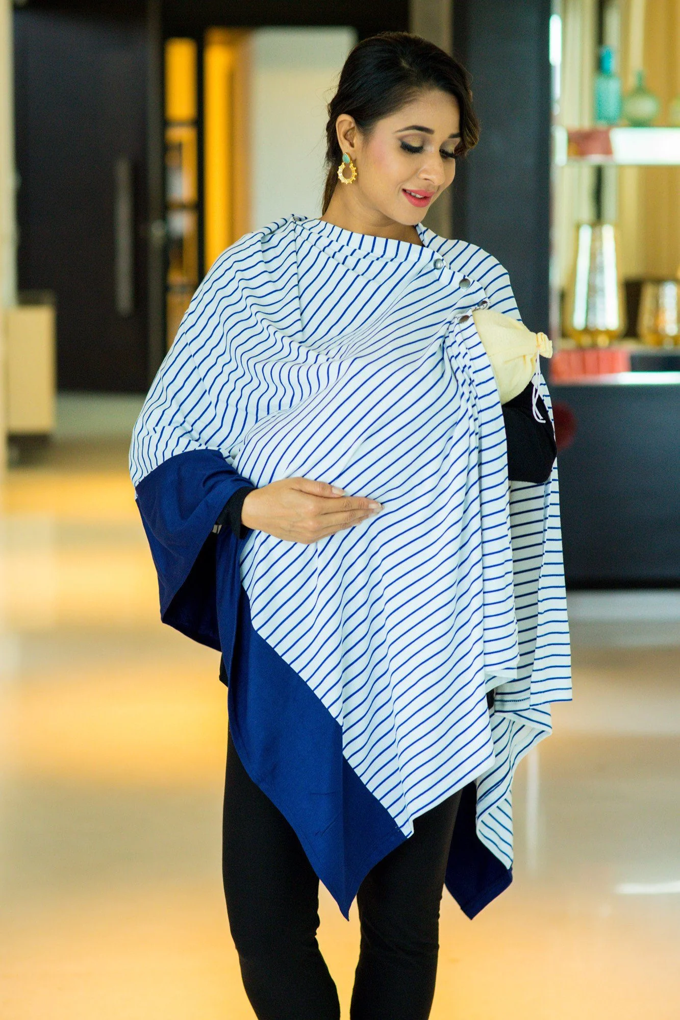 Versatile Nautical Striped Nursing Stole - Chenance