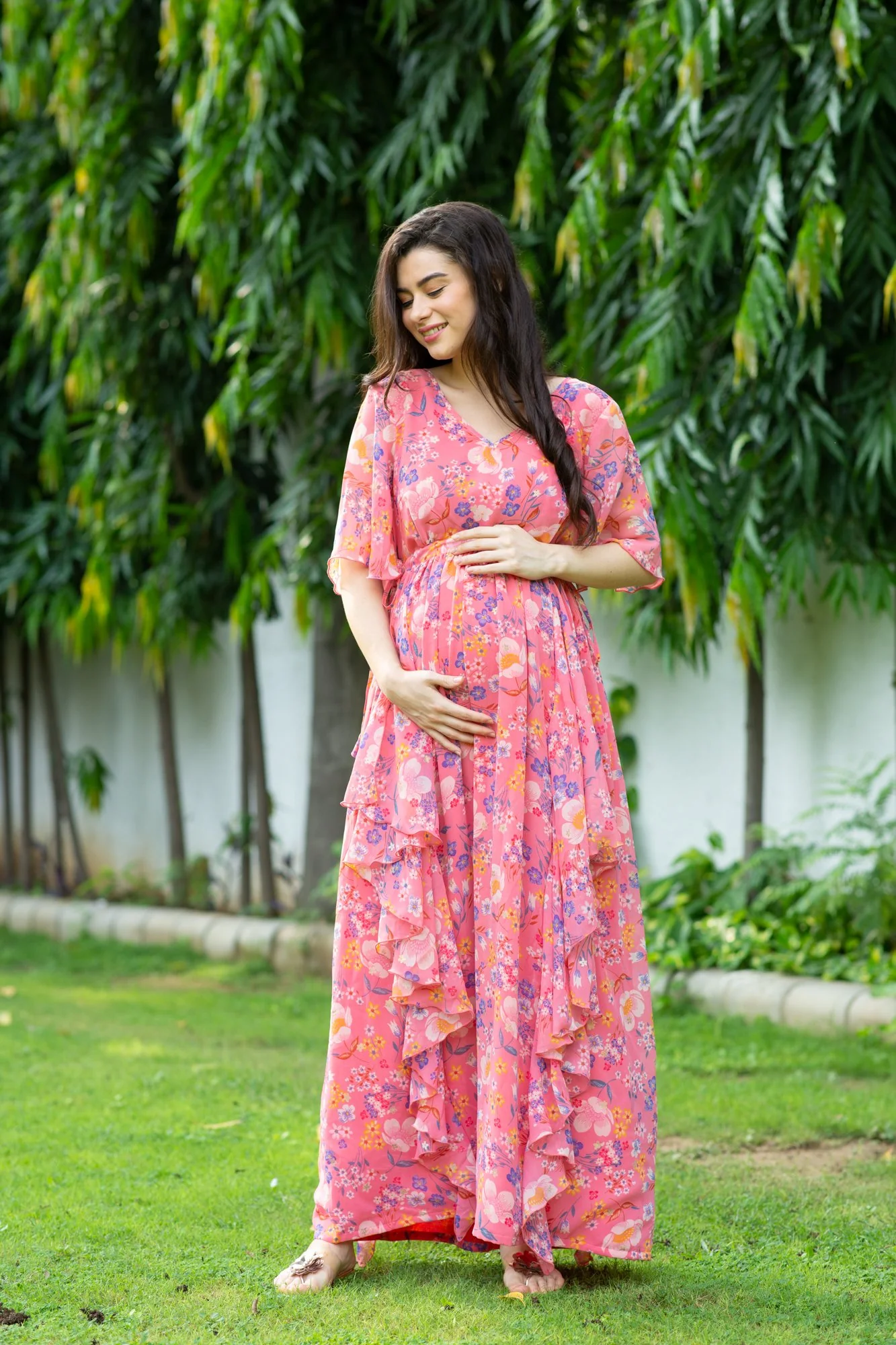 Jolly Floral Maternity Flow Dress - Chenance