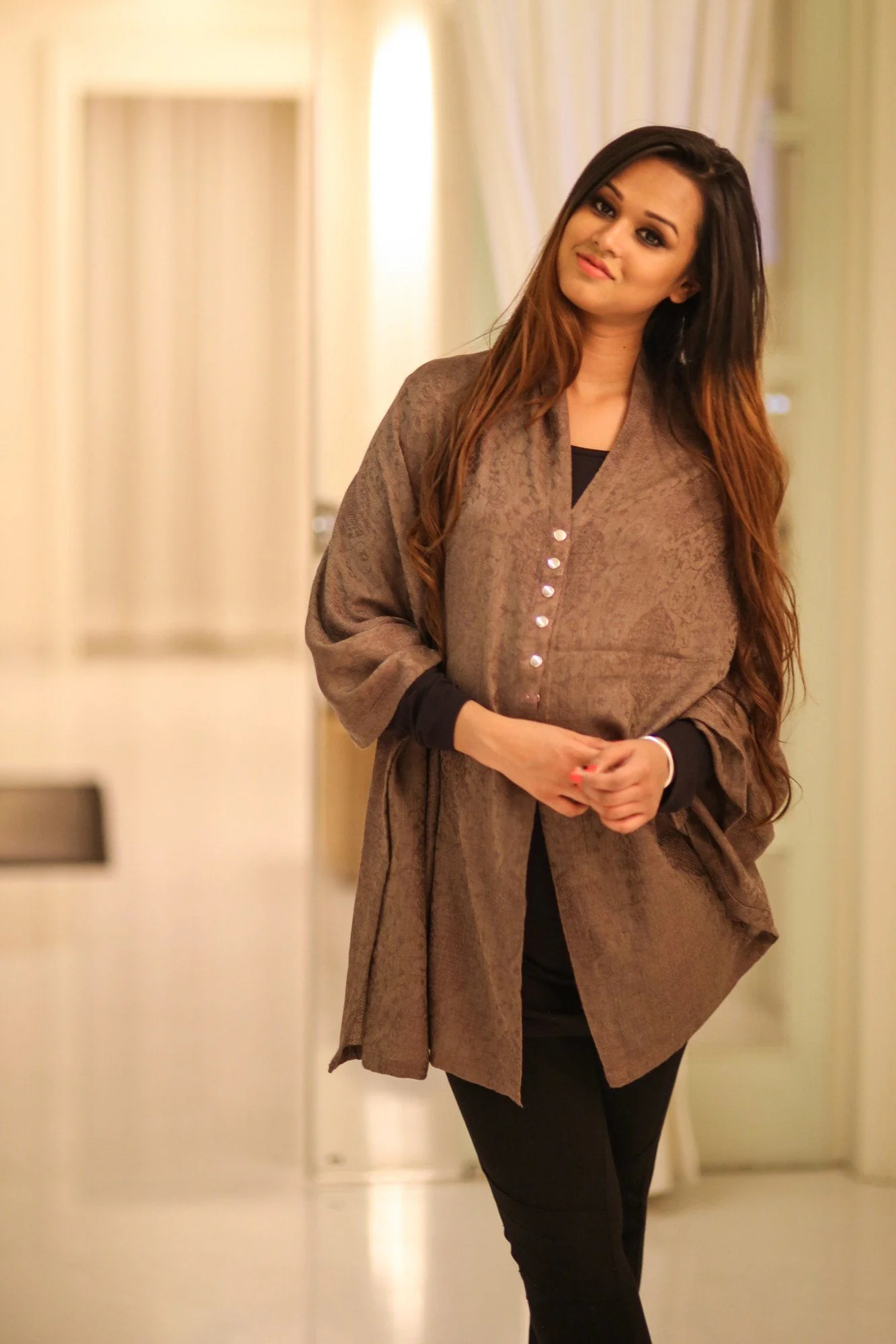 Luxe Cashmere Jacquard Self Print Nursing Stole - Chenance