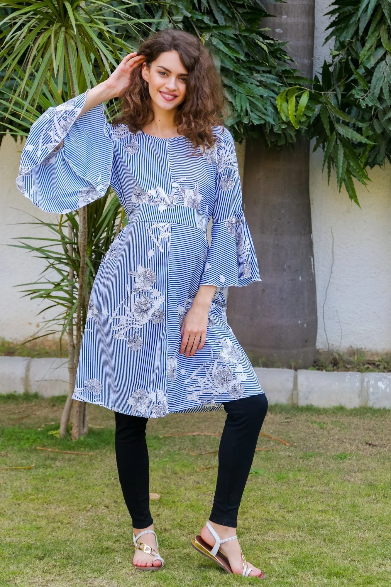 Rasin Striped Maternity & Nursing Dress - Chenance