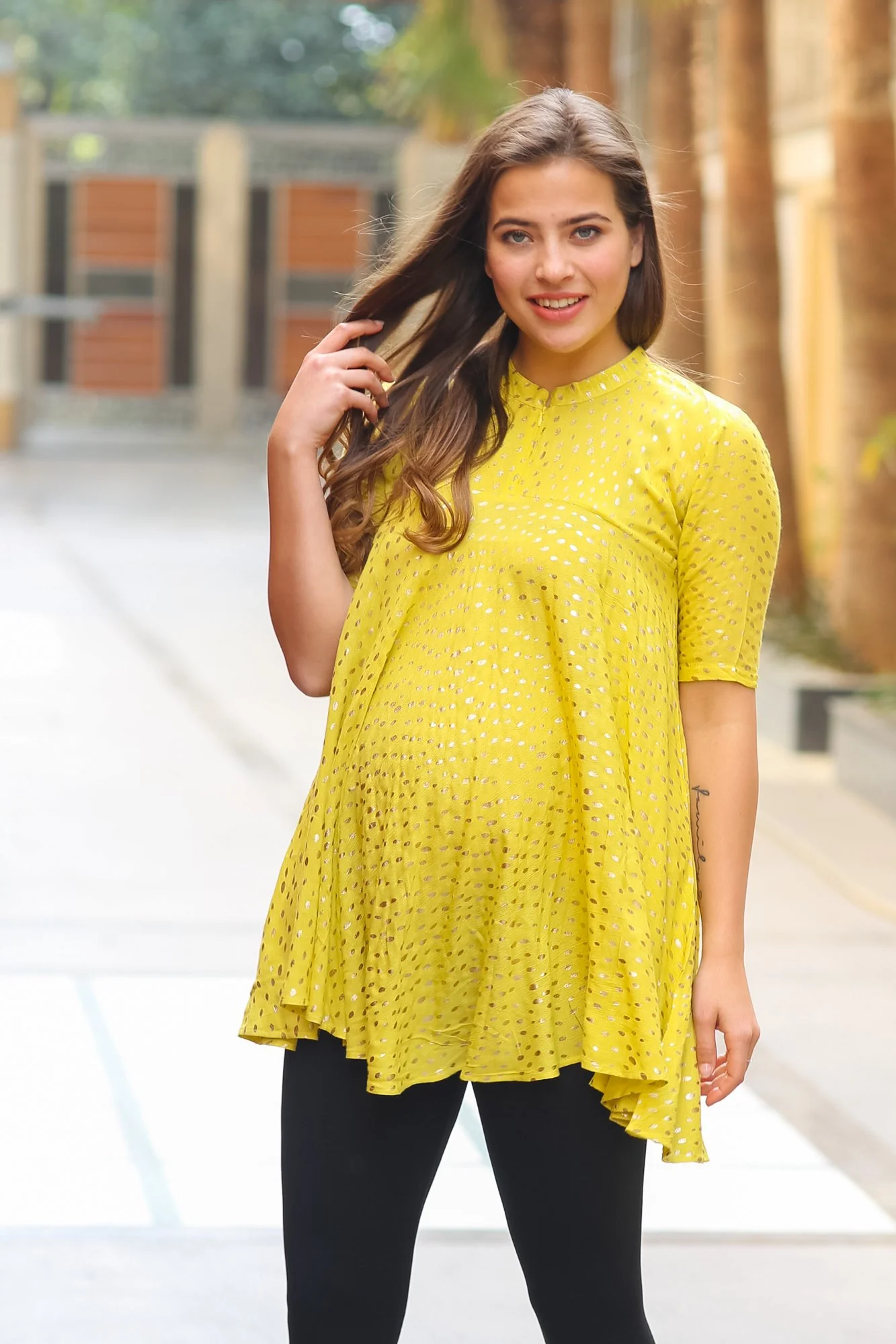 Gold Embellished Sunshine Maternity & Nursing Top - Chenance