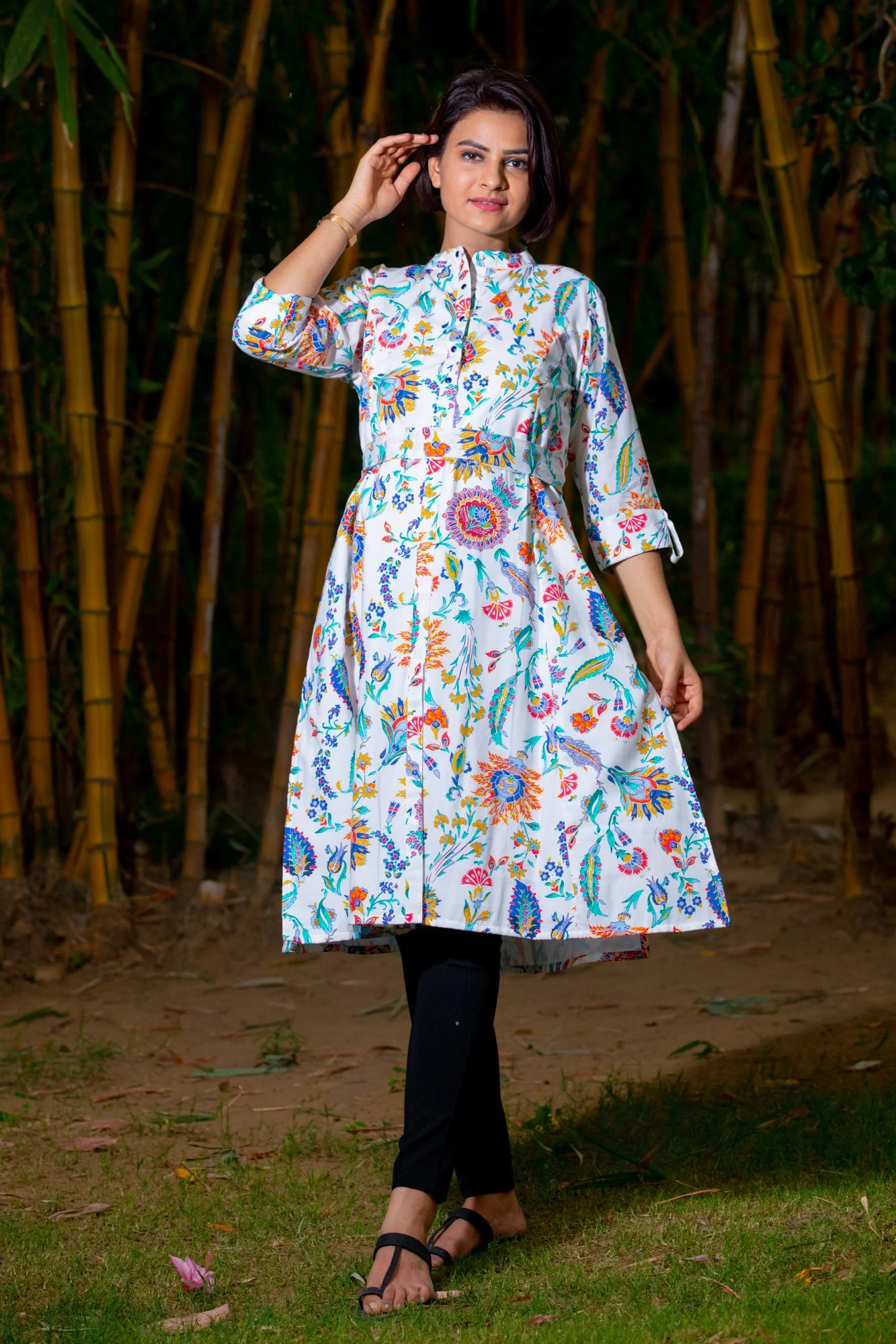 Coconut Floral Maternity & Nursing Kurta - Chenance