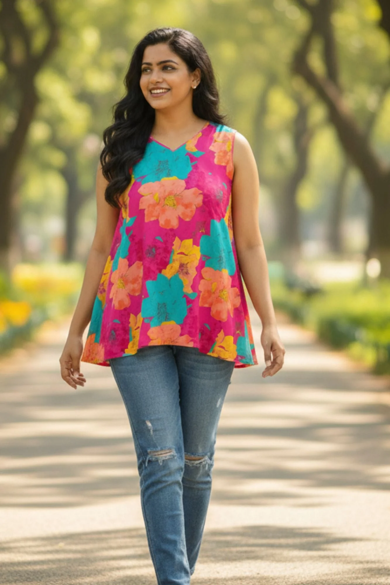 Peppy Pink Maternity & Nursing Top (100% Cotton) - Chenance