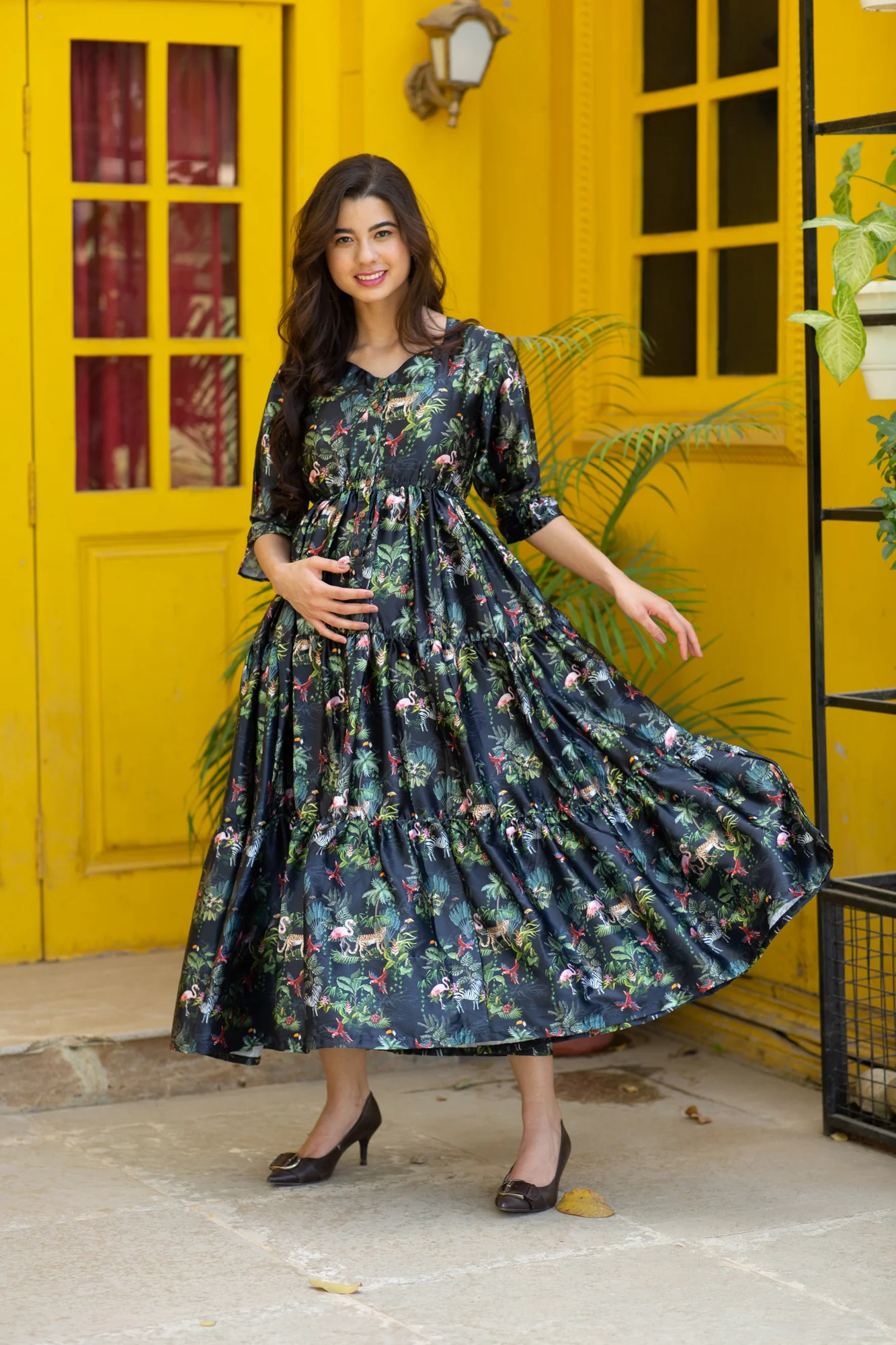 Tropical Swing Maternity & Nursing Dress - Chenance