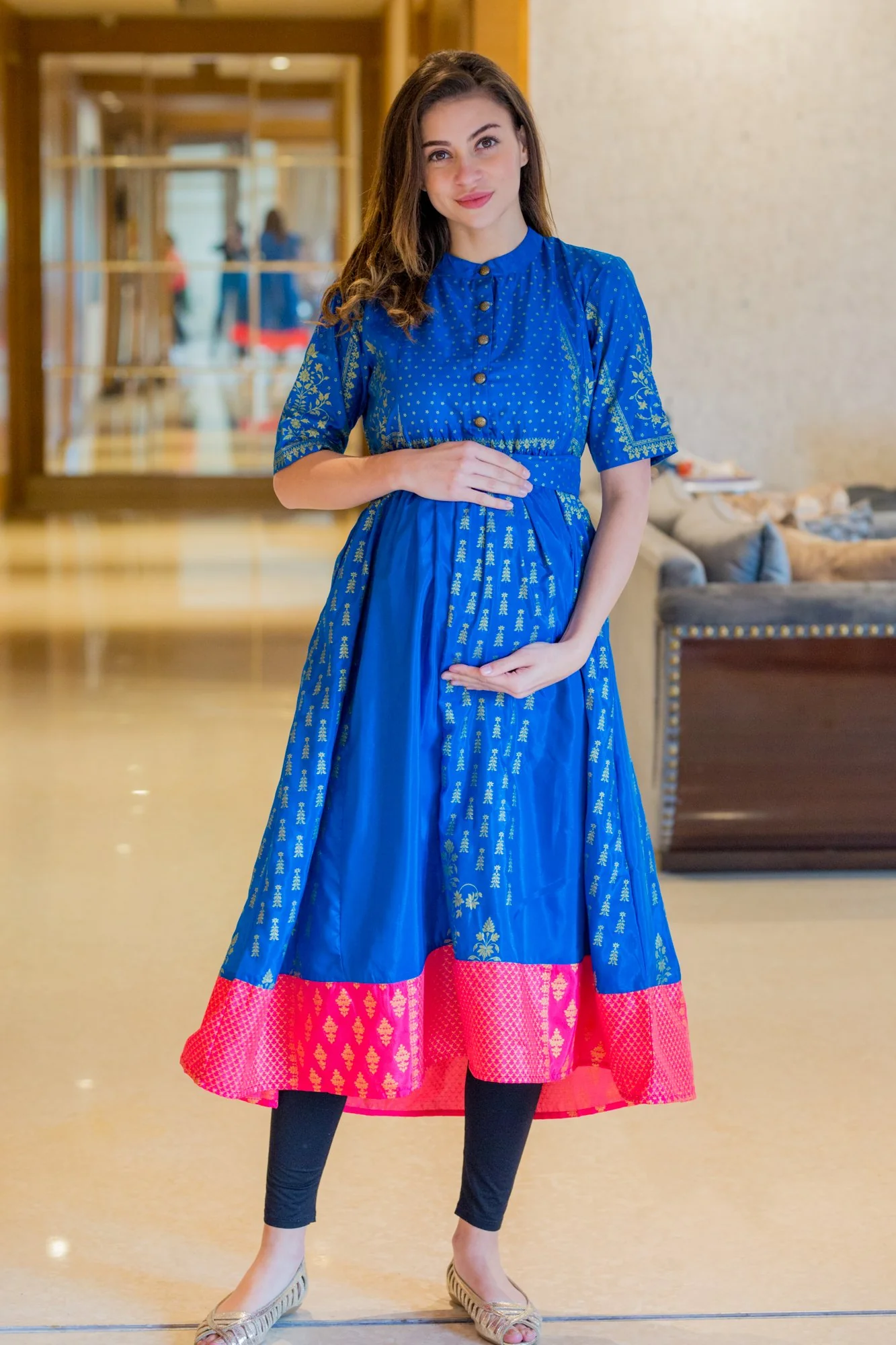 Eden Blue Maternity and Nursing Kurta - Chenance
