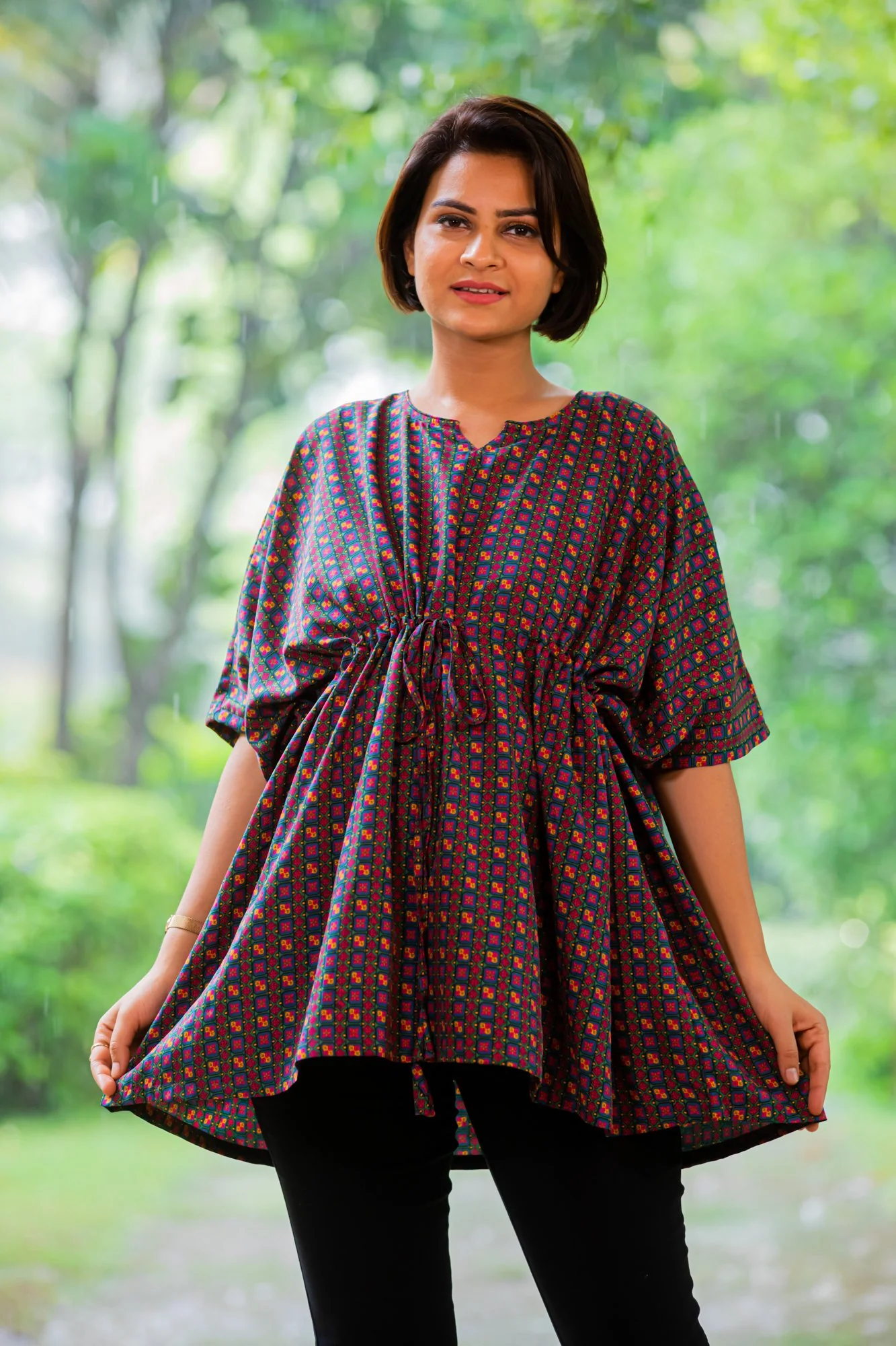 Brick Patterned Maternity Kaftan Top - Chenance