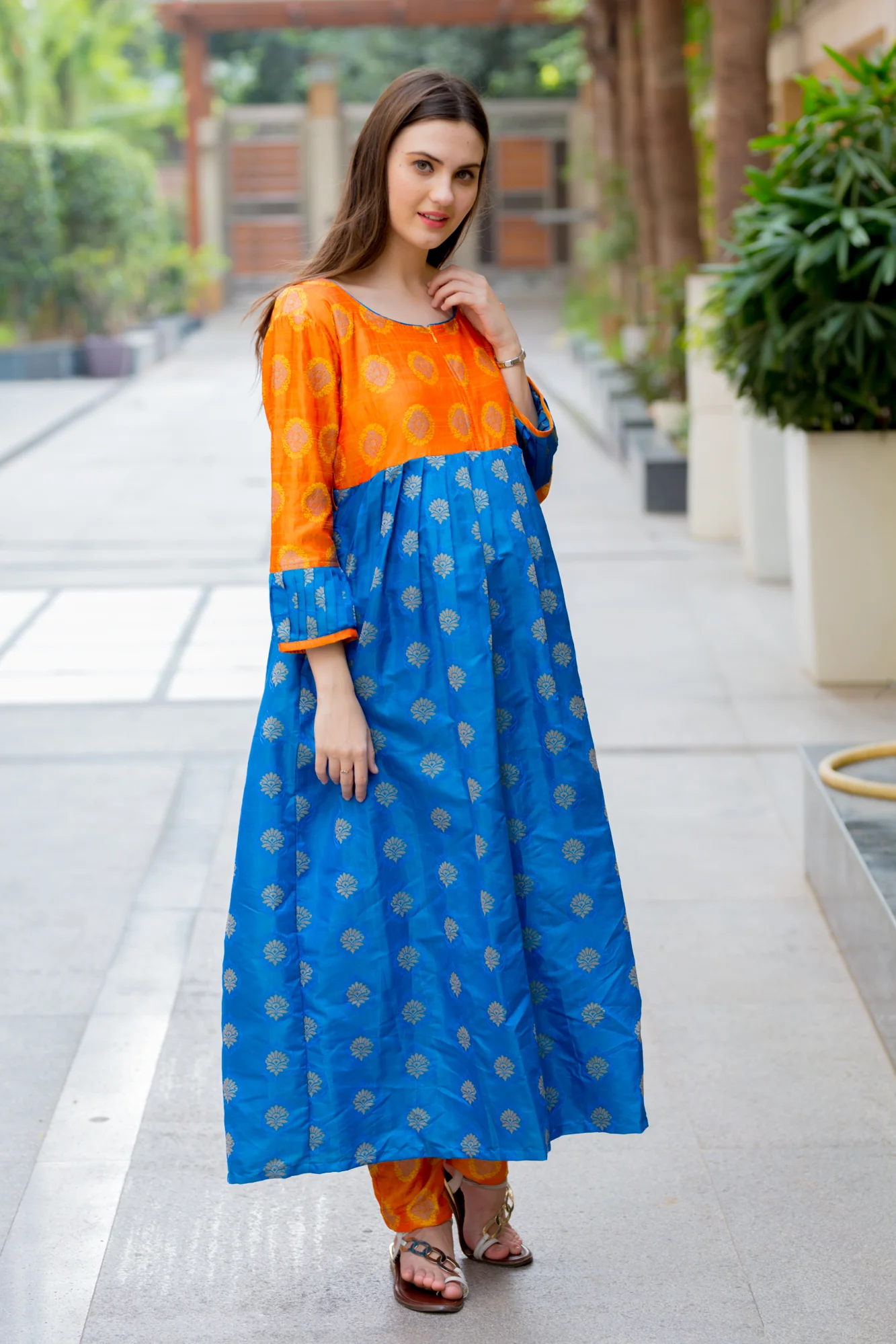 Tangy contrast Maternity & Nursing Kurta - Chenance