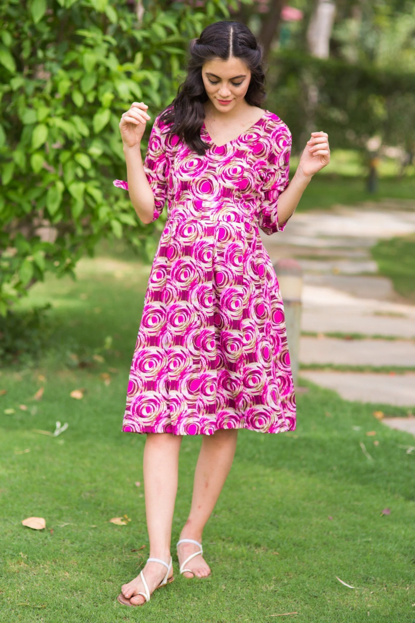 Plush Matte Maternity & Nursing Dress - Chenance