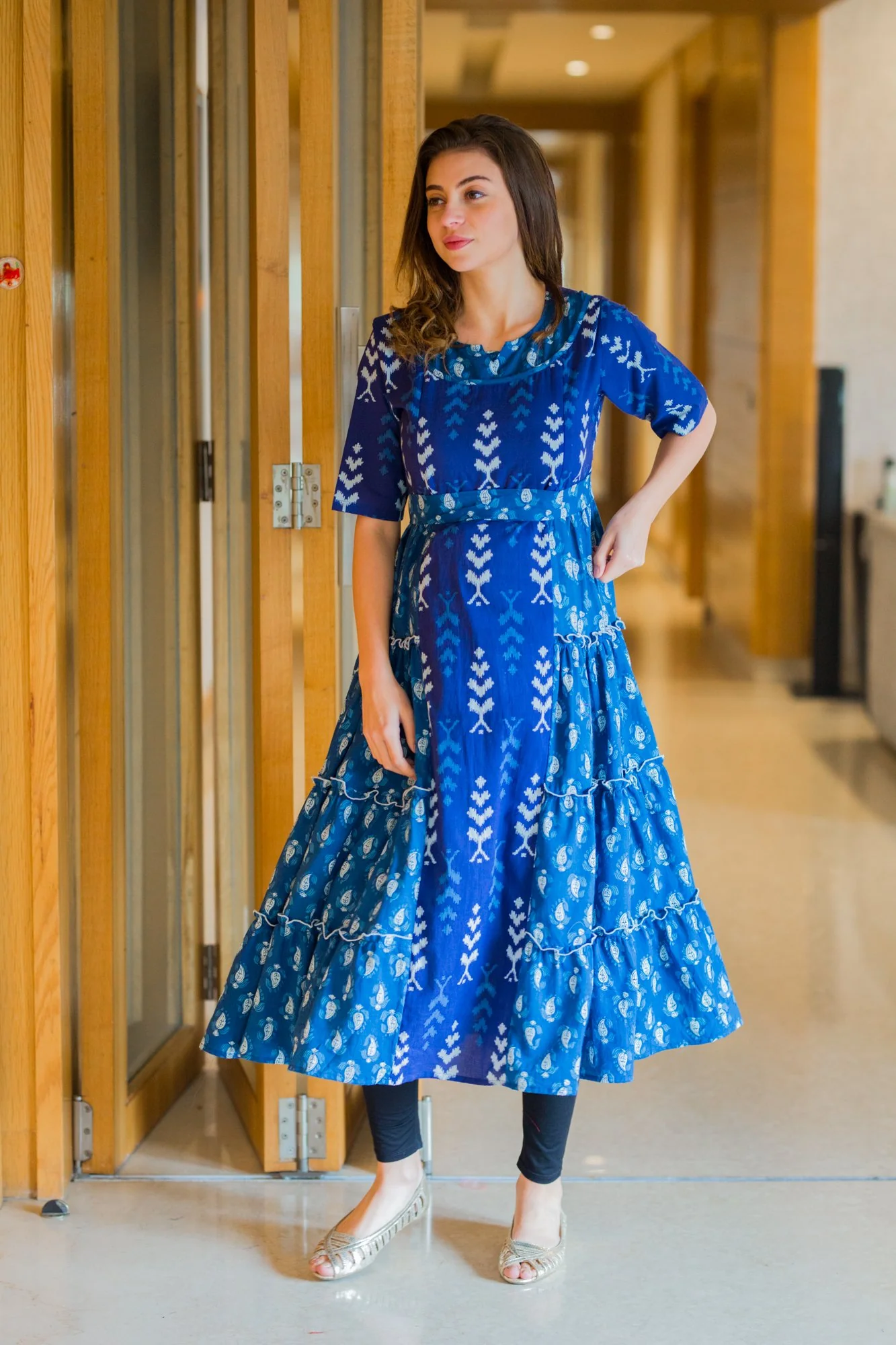 Amber Ikat Maternity & Nursing Dress Kurta - Chenance