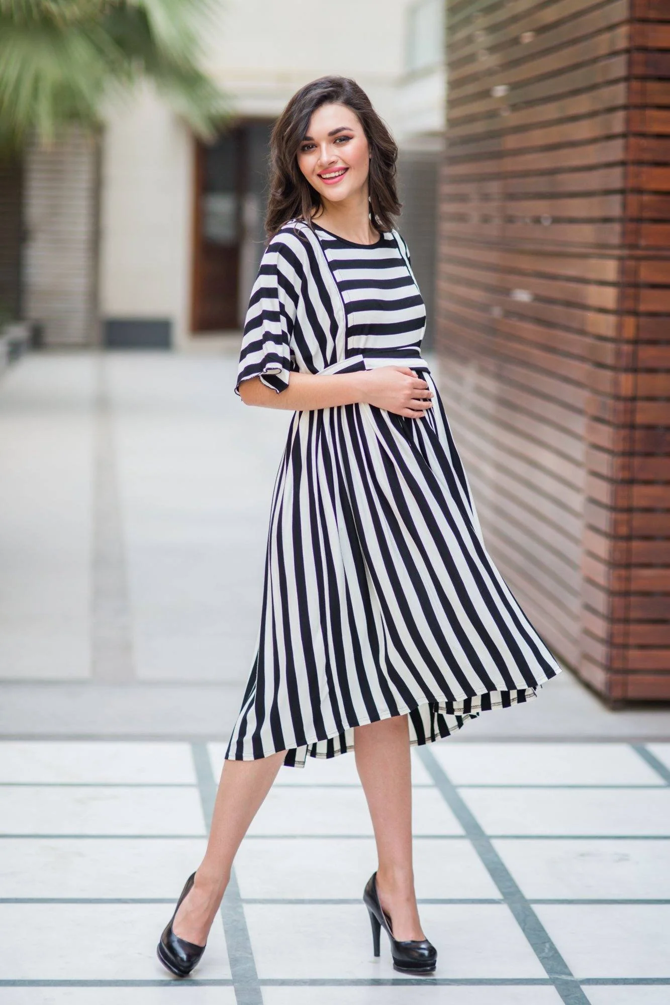Classic Striped Maternity and Nursing Tunic - Chenance