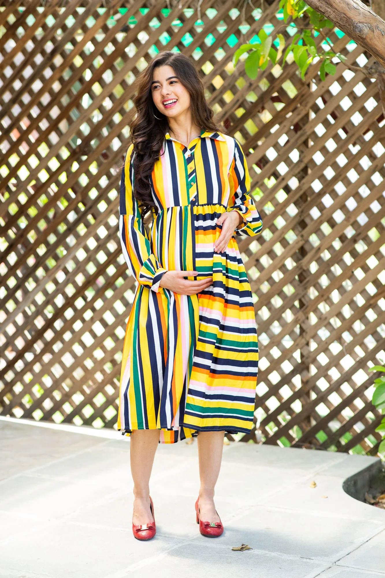 Merry Striped Maternity & Nursing Dress - Chenance