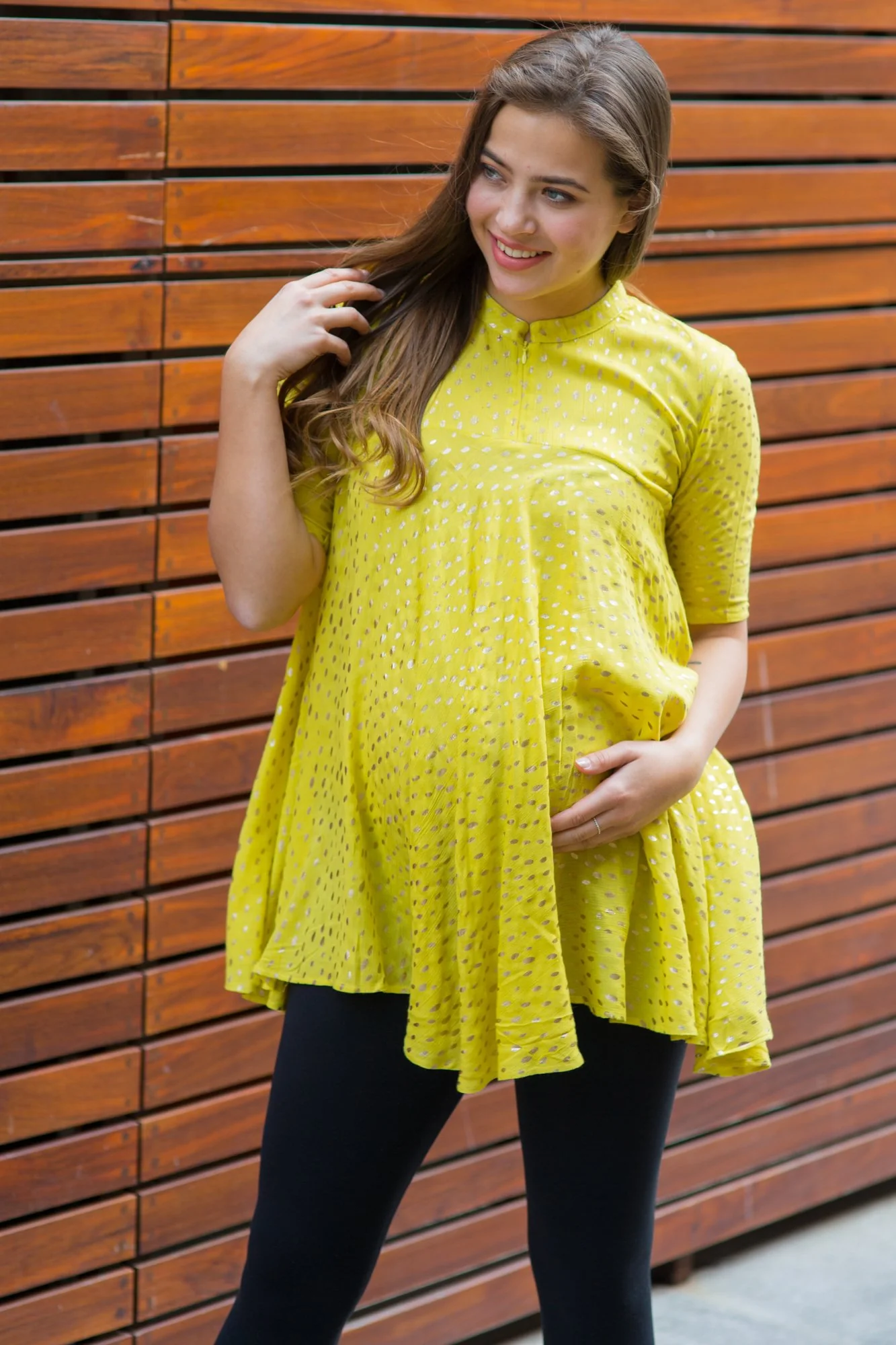 Gold Embellished Sunshine Maternity & Nursing Top - Chenance