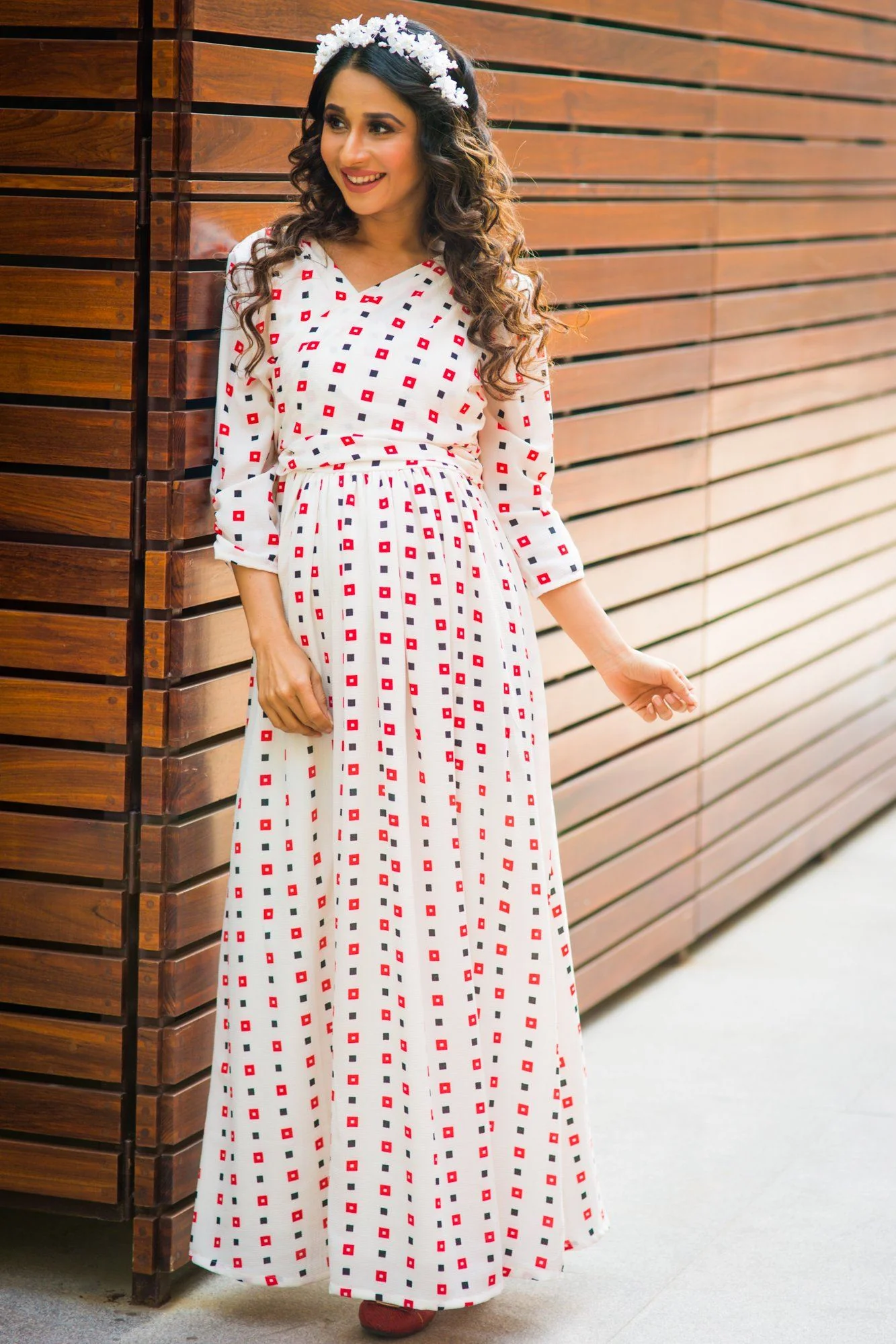 Angelic White Maternity & Nursing Wrap Dress - Chenance