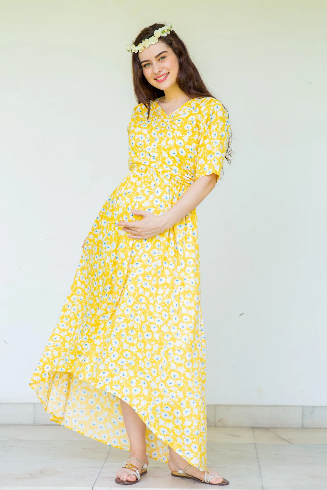 Sunny Maternity & Nursing Hi- Low Wrap Dress - Chenance