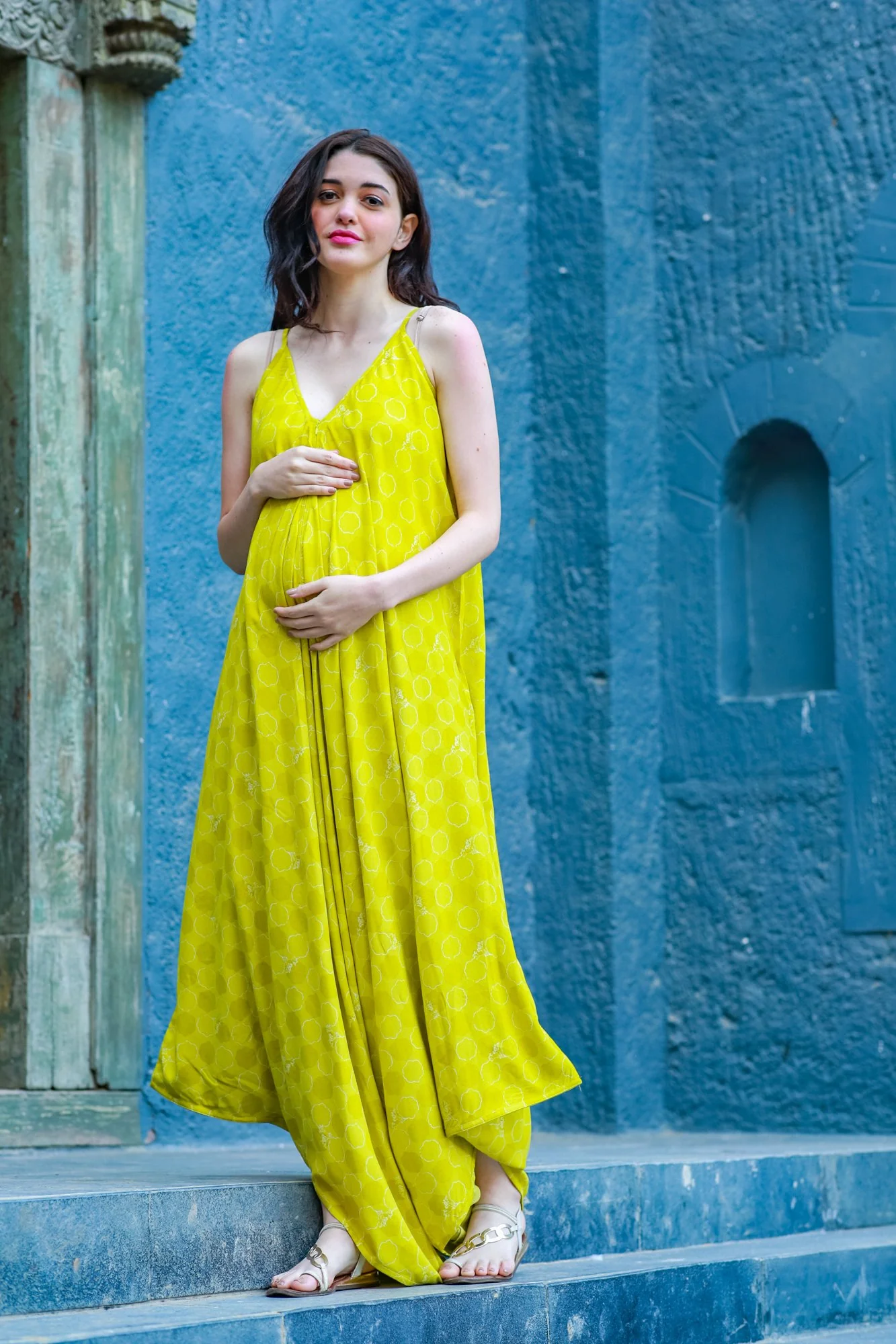 Lime Yellow Cotton Maternity Jumpsuit - Chenance