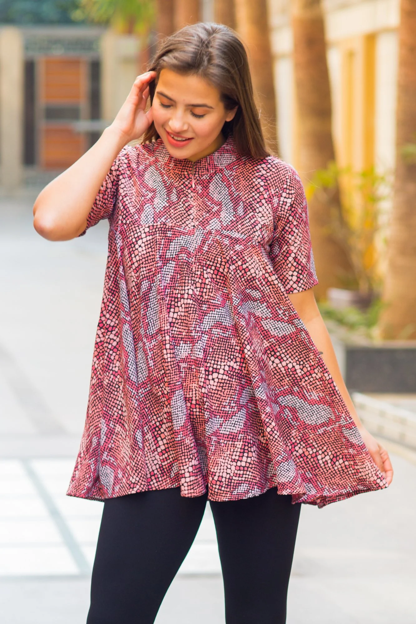 Crimson Mist Flair Maternity & Nursing Top - Chenance