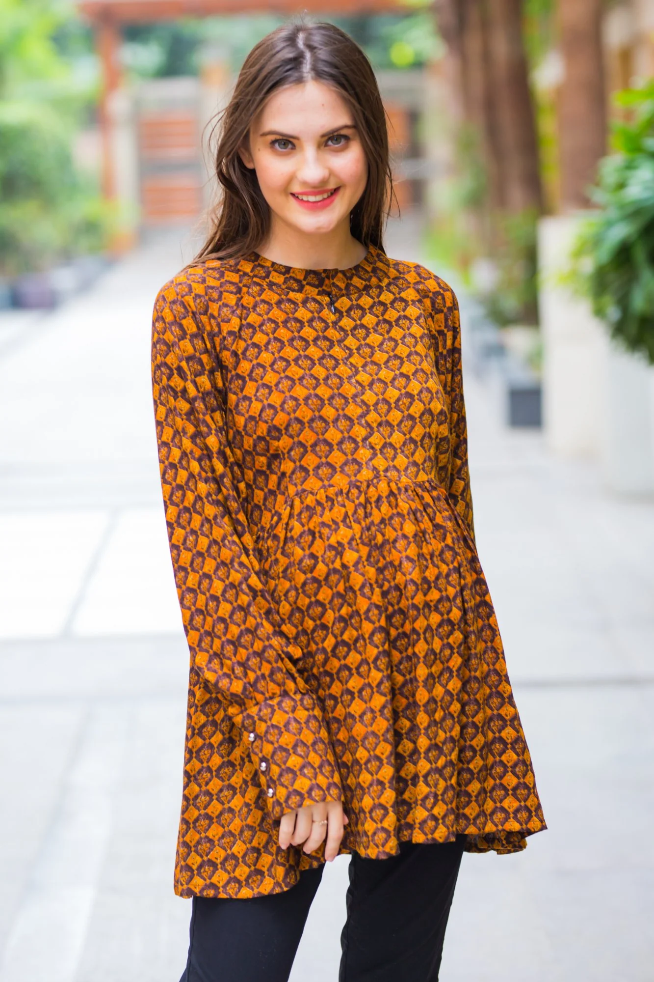 Mustard Brick Maternity & Nursing Top - Chenance