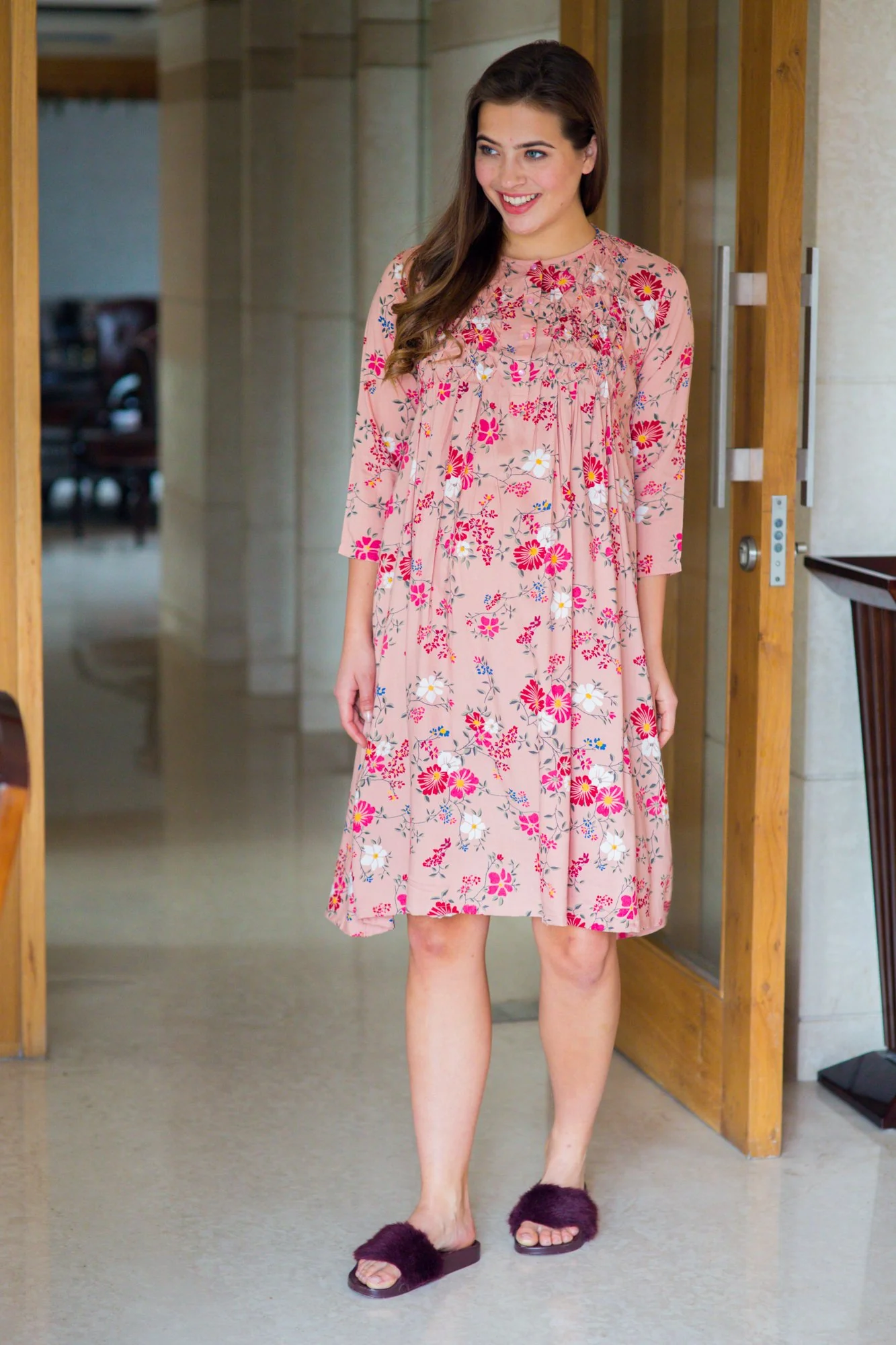 Peony Pink Maternity & Nursing Dress - Chenance