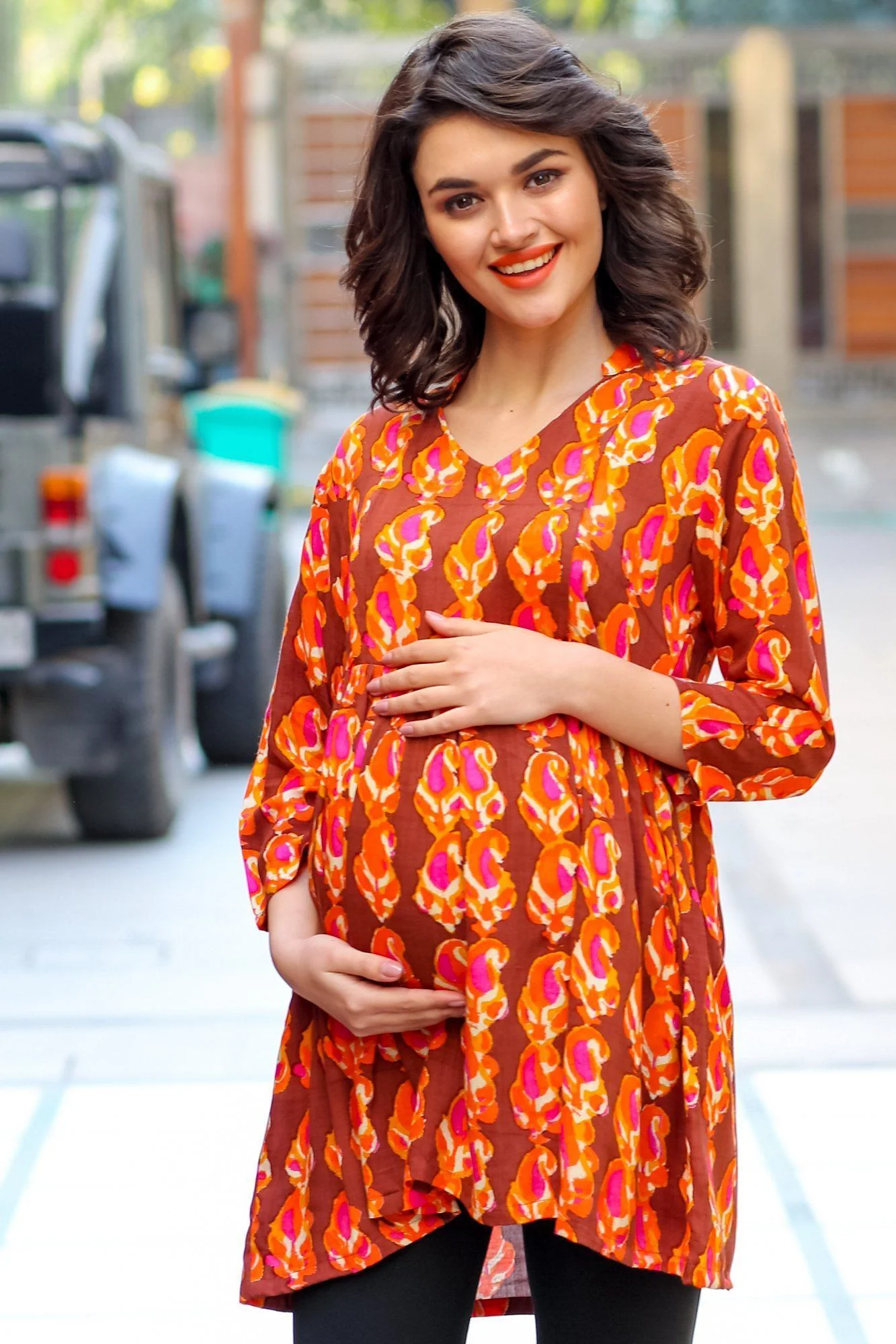 Royal Printed Maternity & Nursing Top - Chenance