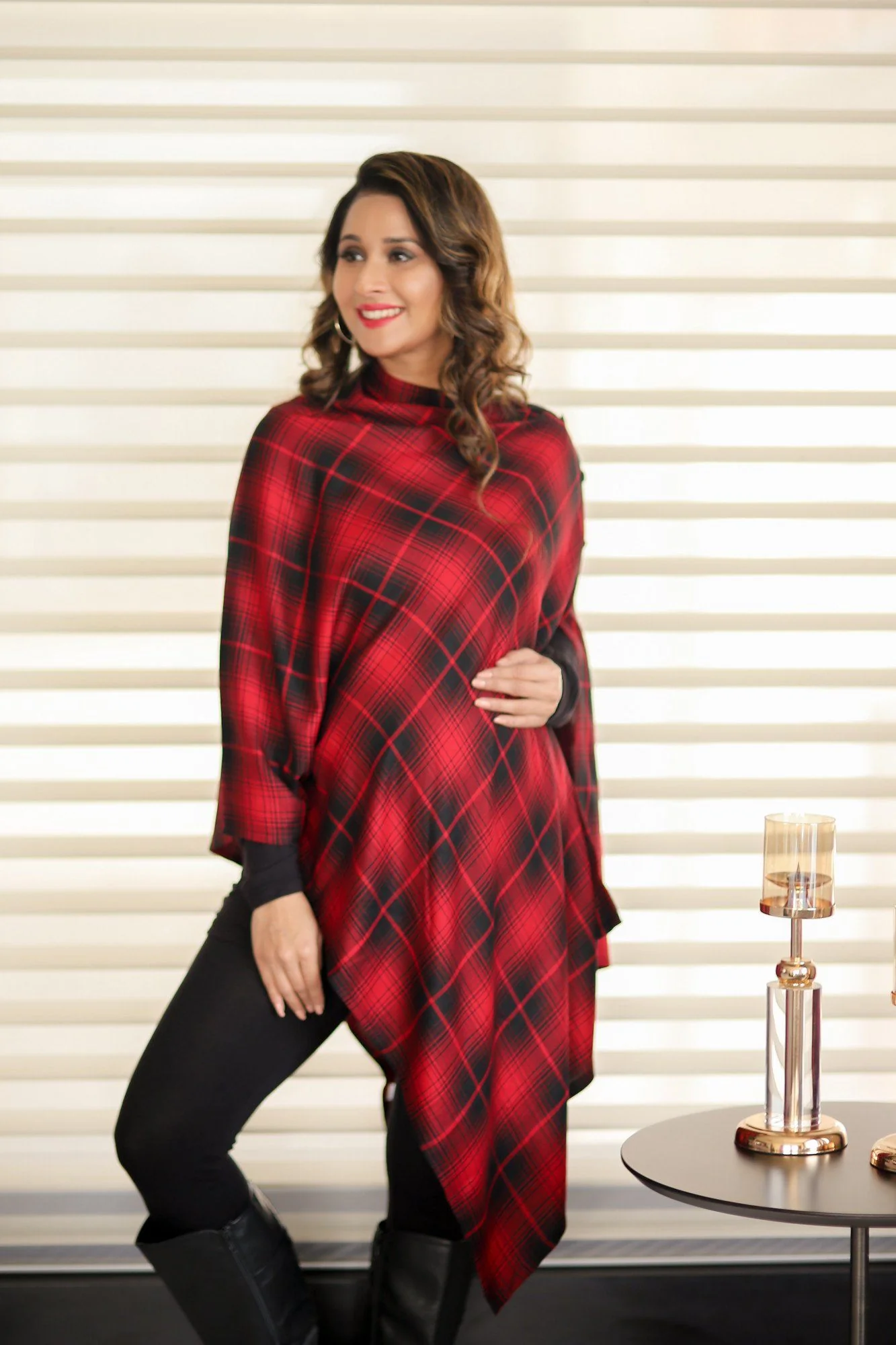 Classic Red Check Versatile Nursing Stole - Chenance
