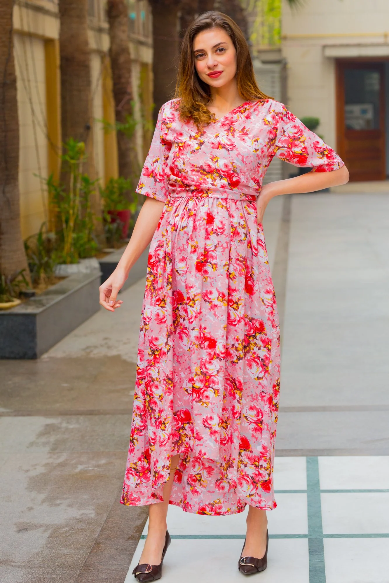 Blush Rose Maternity & Nursing Wrap Dress - Chenance