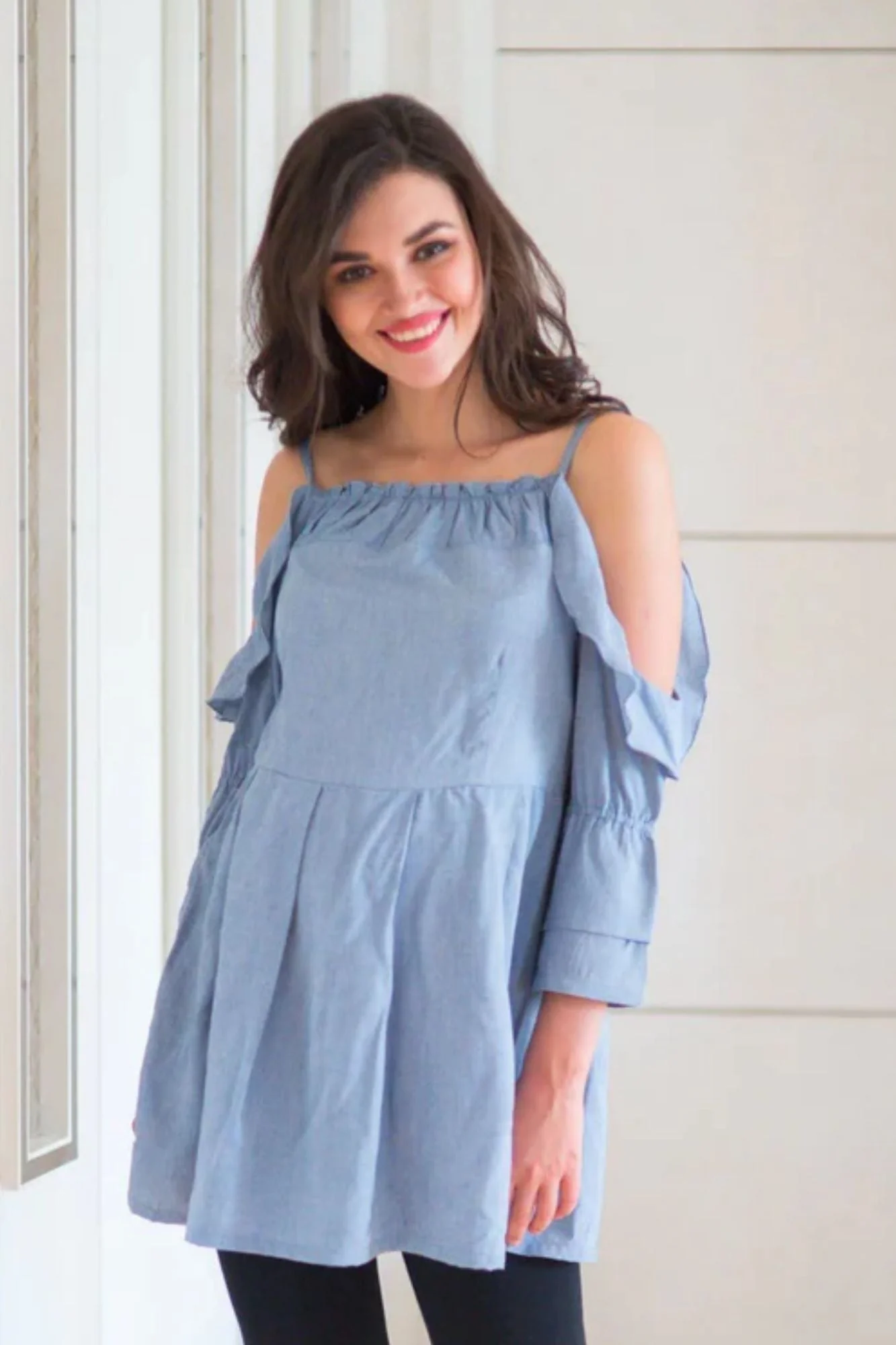 Cotton Denim Maternity Top - Chenance