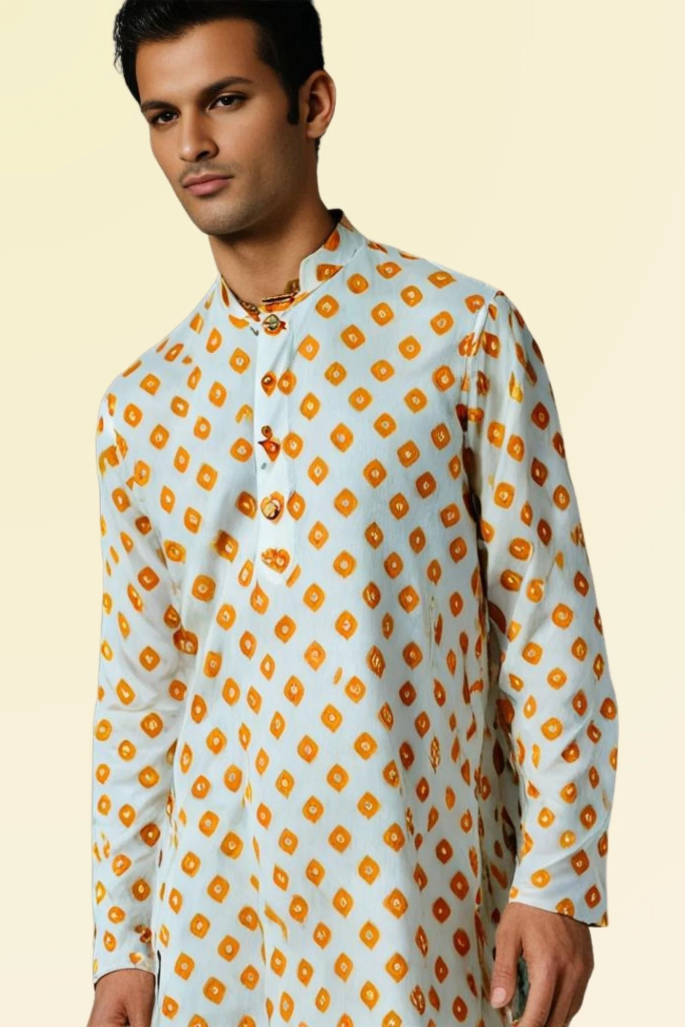 Men Cheerful Beige Kurta Sets (2pc) - Chenance