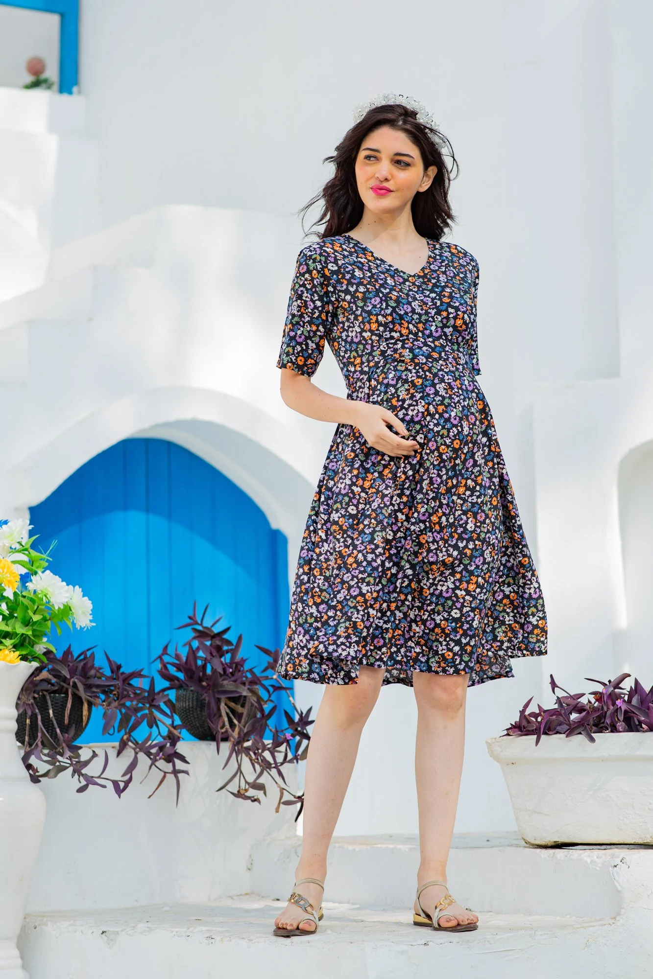 Yale Floral Maternity & Nursing Dress - Chenance