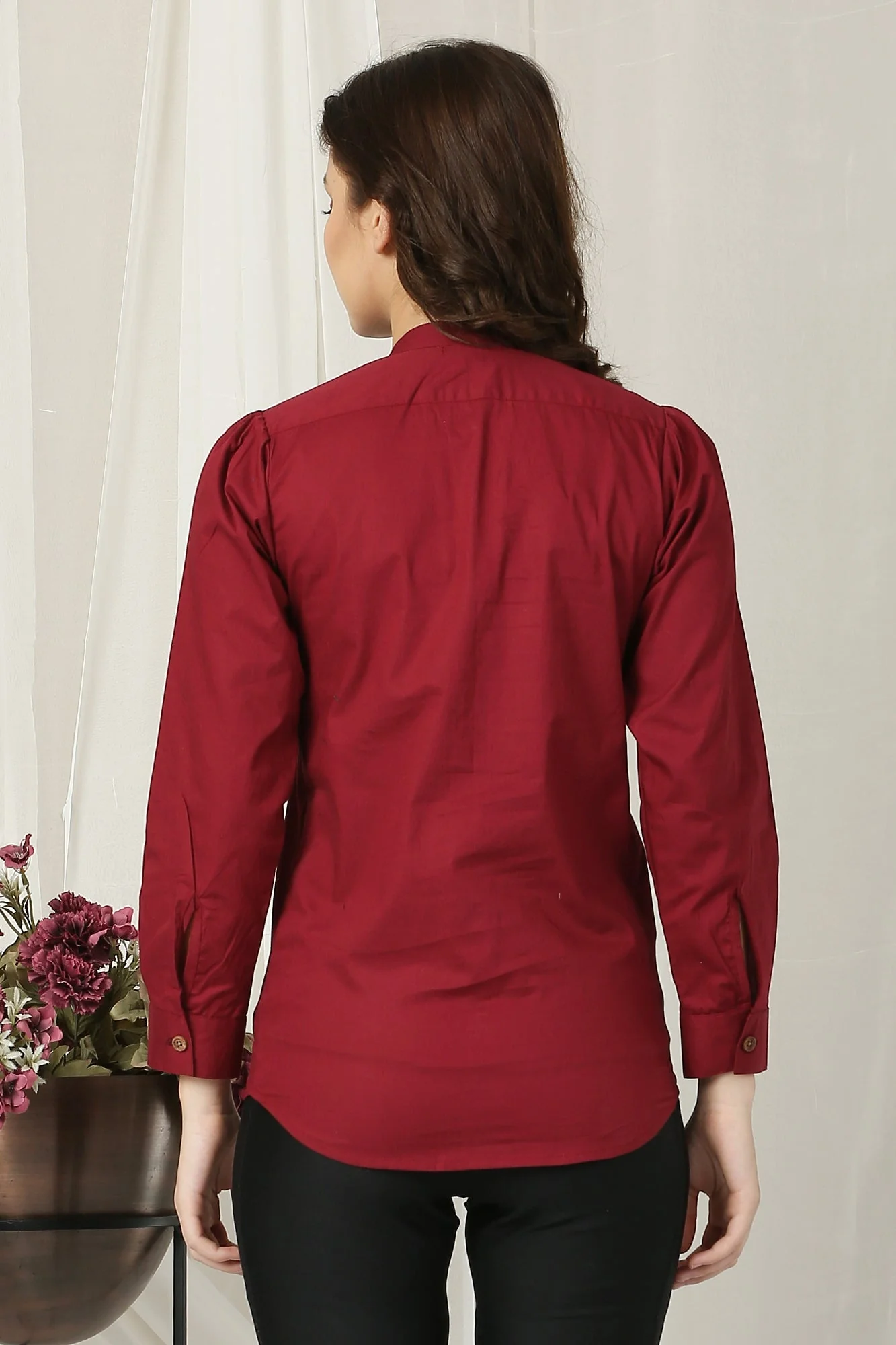 Women Maghony Embellished Shirt (100% Cotton) - Chenance