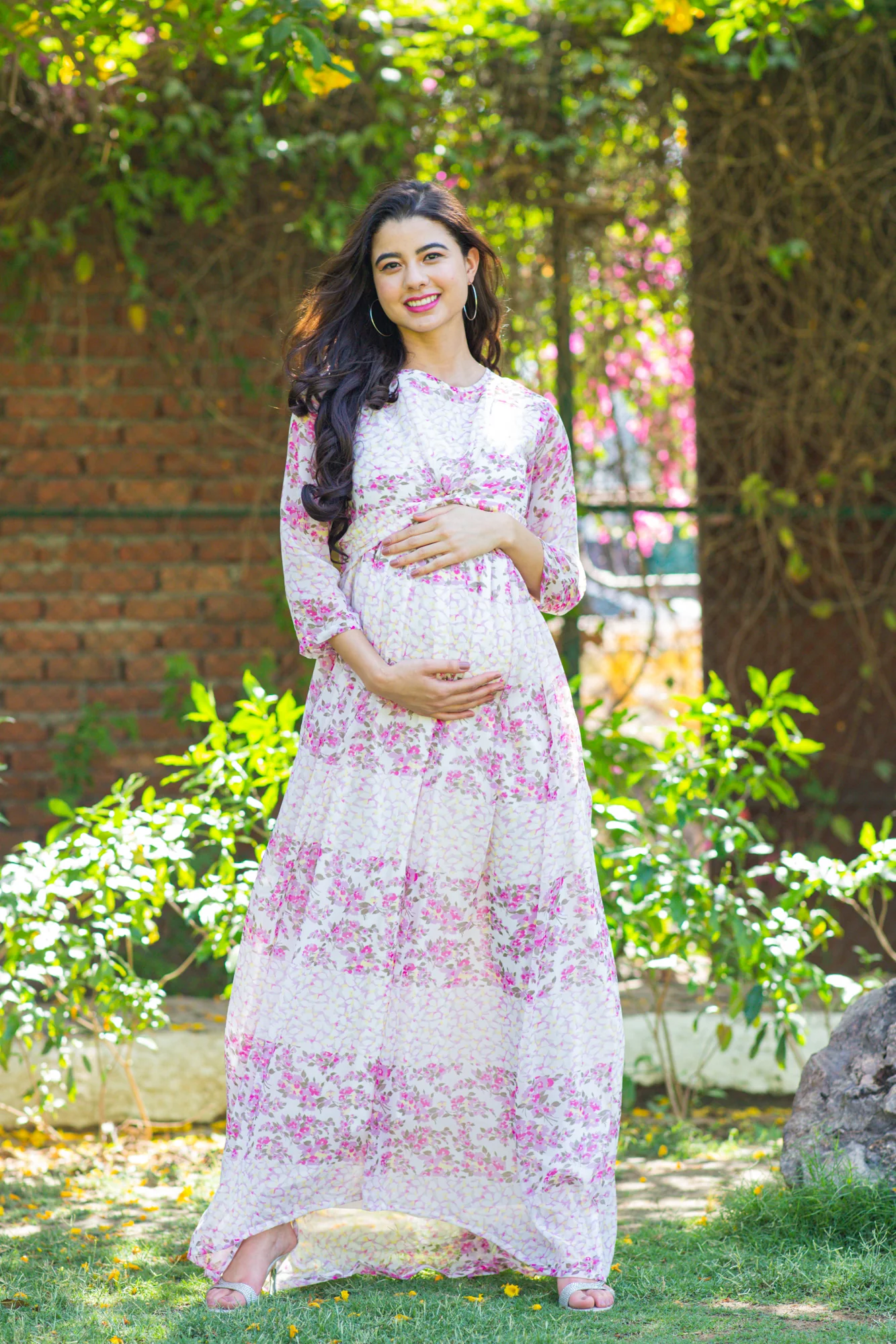 Luxe Rosy Pink Maternity Knot Dress - Chenance