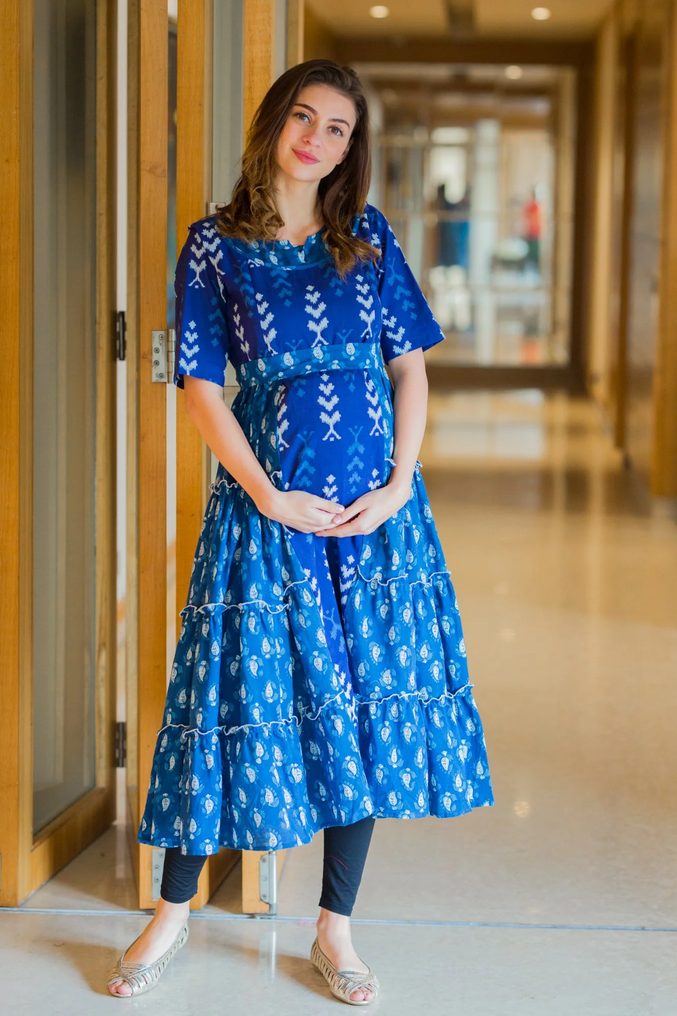 Amber Ikat Maternity & Nursing Dress Kurta - Chenance