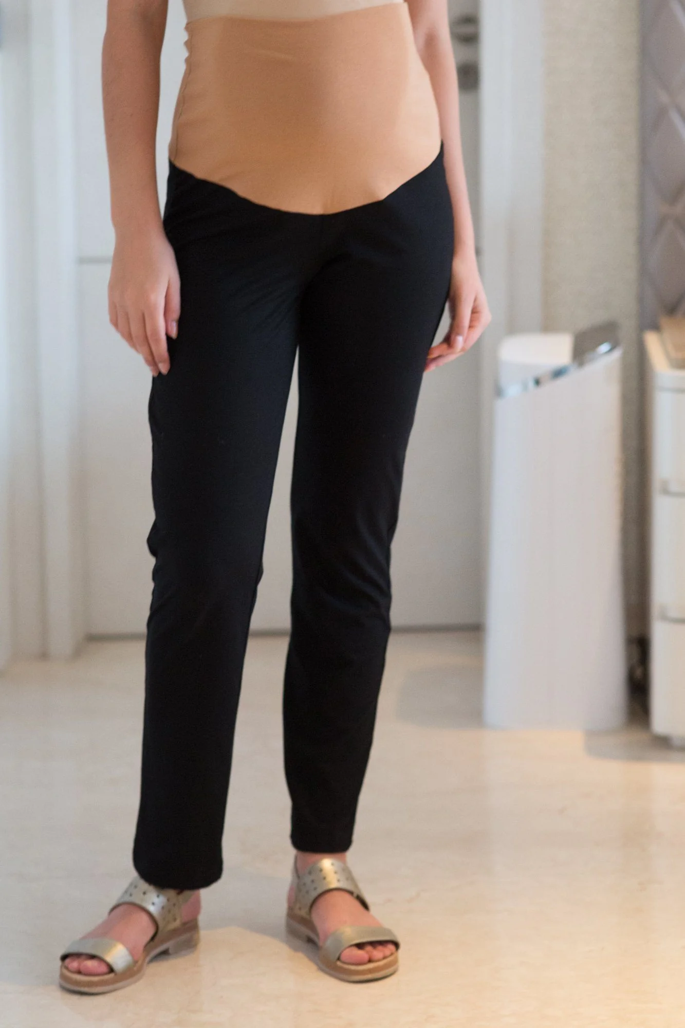 Black Over Bump Stretchable Maternity Leggings - Chenance