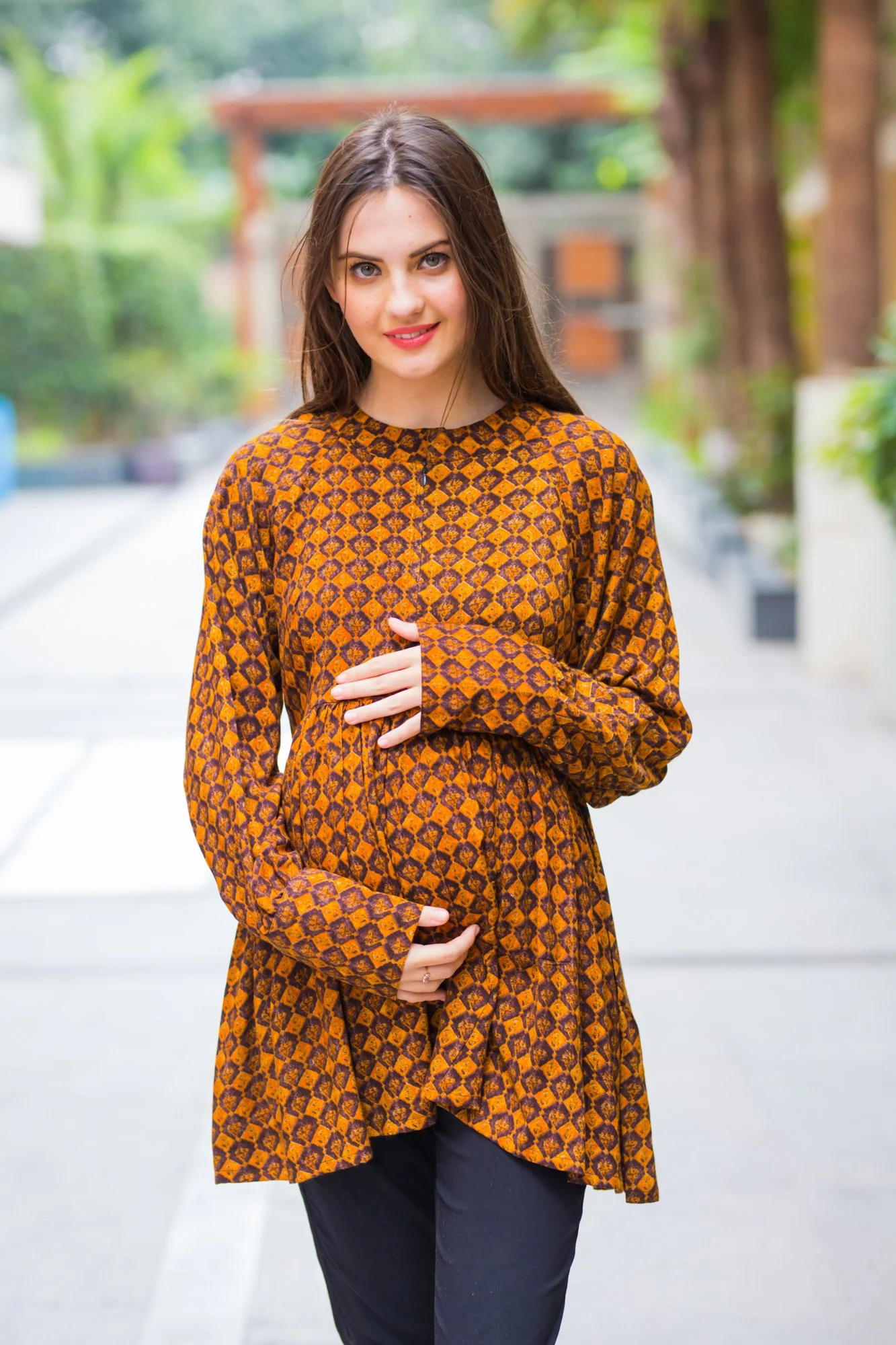 Mustard Brick Maternity & Nursing Top - Chenance