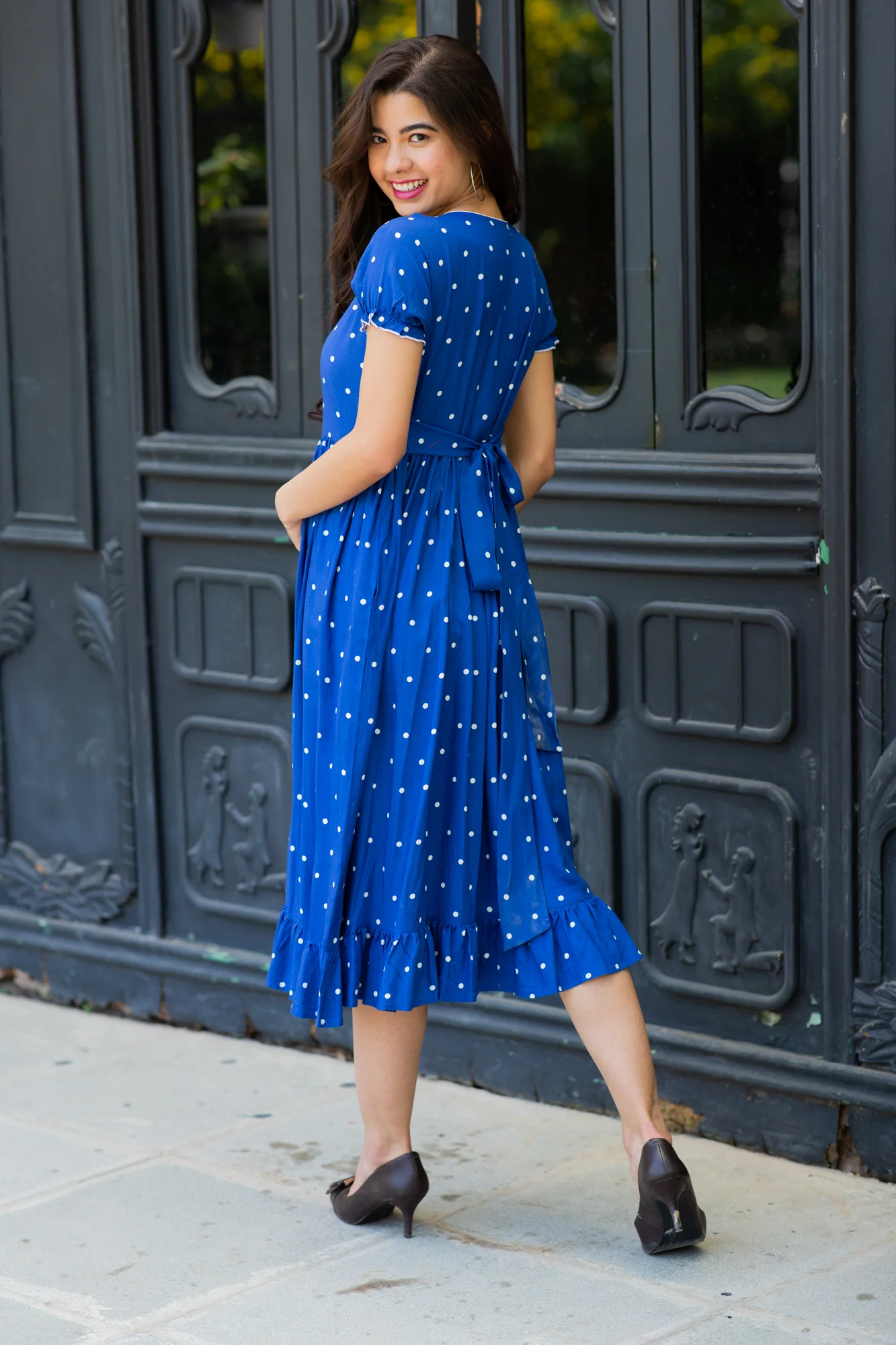Winsome Blue Sprinkle Maternity Dress - Chenance