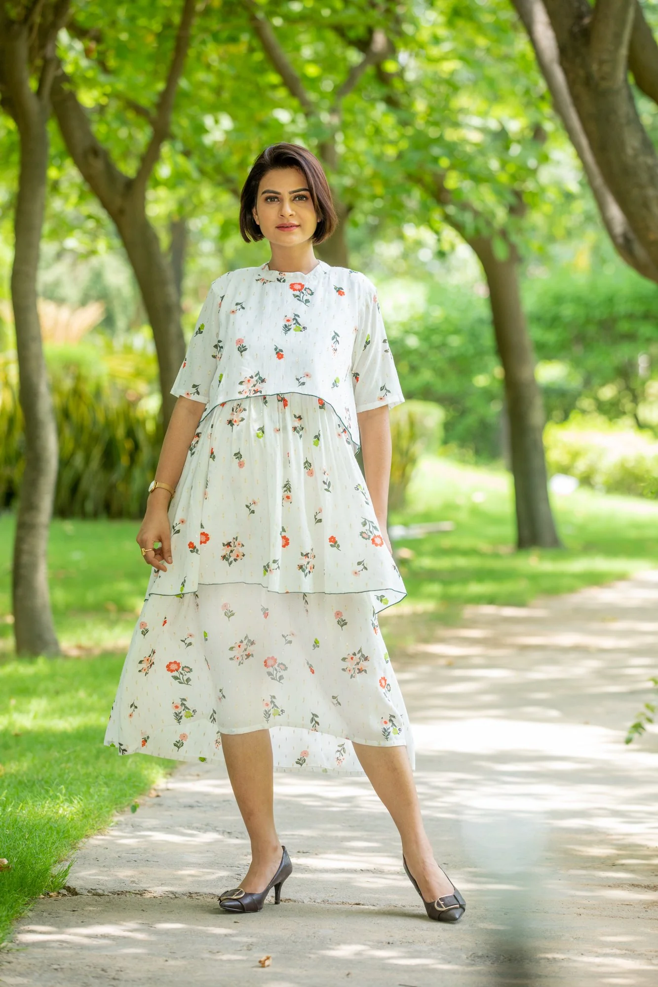 Misty Gold Embellished Maternity & Nursing Dress - Chenance