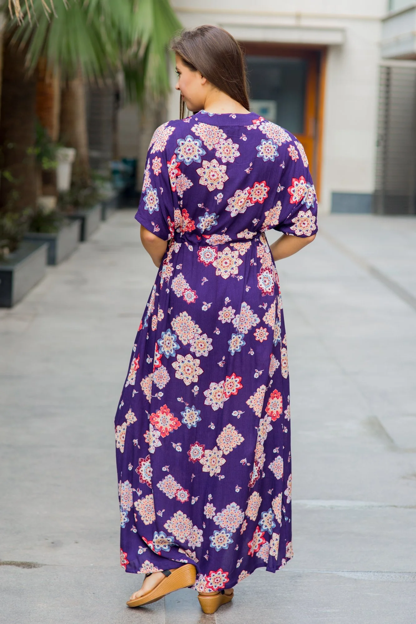 Kimono Violet Maternity & Nursing Dress / Delivery Gown/ Night Dress - Chenance
