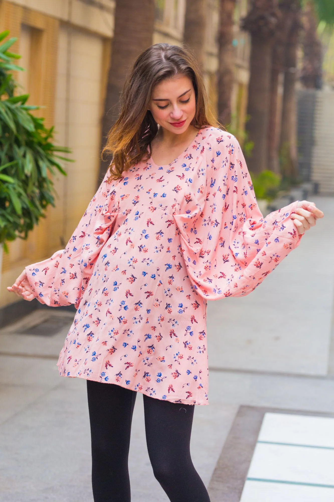 Bubblegum Pink Maternity & Nursing Top - Chenance