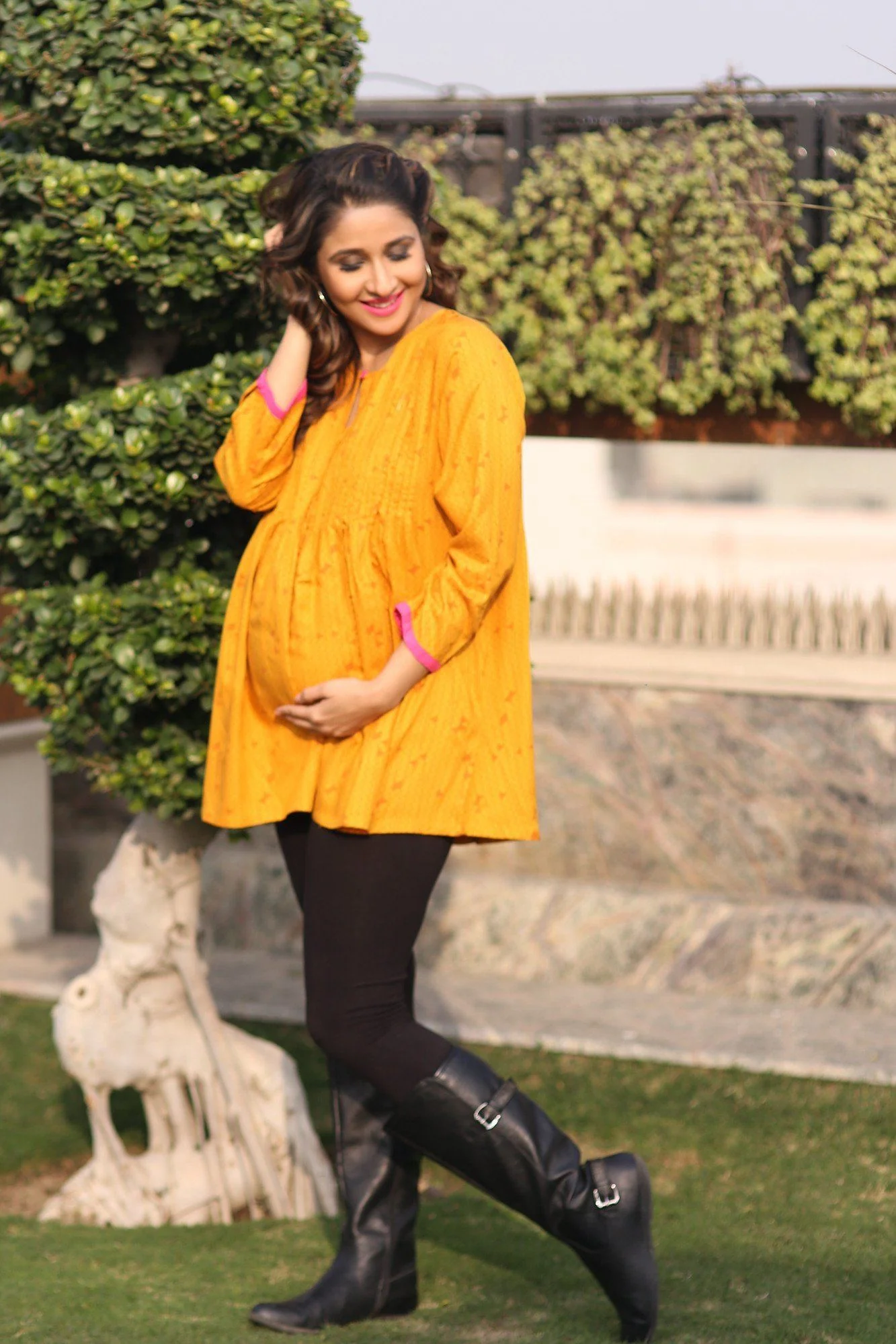 Yellow Pleated Nursing Top - Chenance