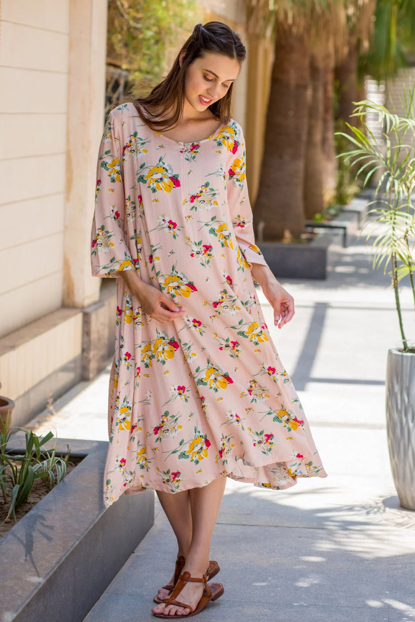 Salmon Cowl Maternity & Nursing Dual Dress Kurta - Chenance