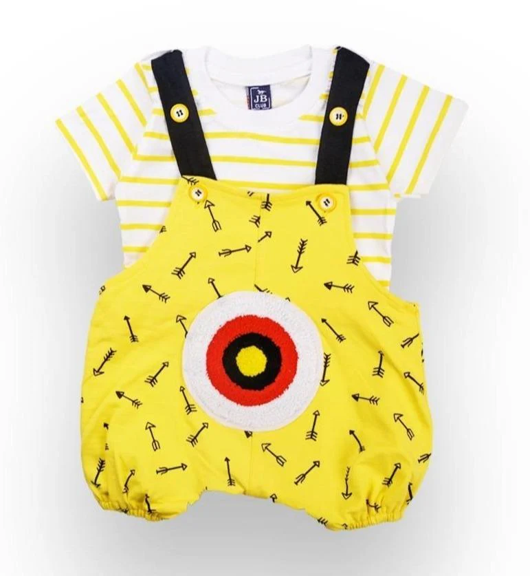 Yellow Bulls Eye Unisex Shorts Set (0-18m) - Chenance