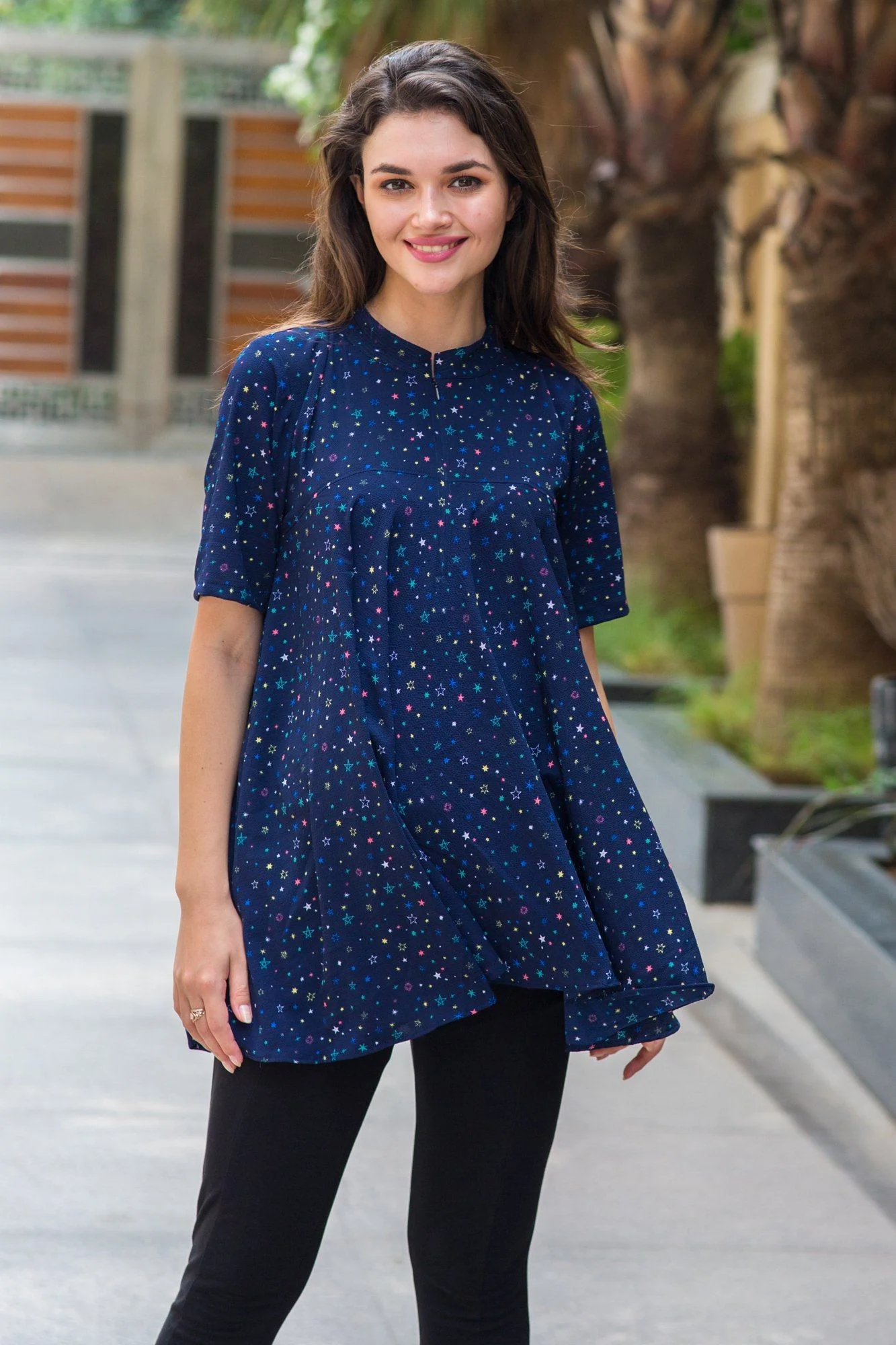 Sparkling Starry Flowing Nursing Top - Chenance