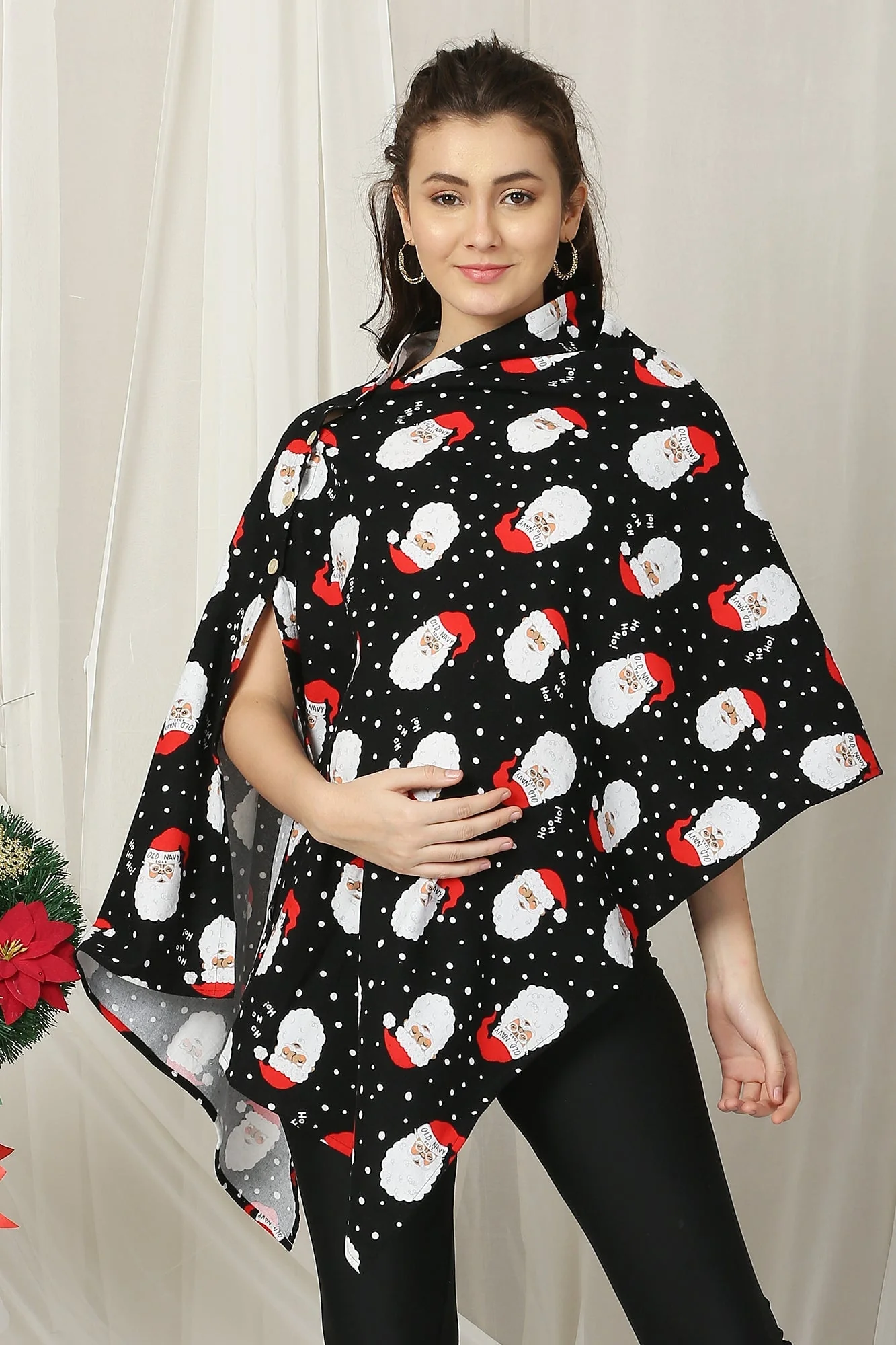 Black Party Printed Versatile Nursing Stole - Chenance
