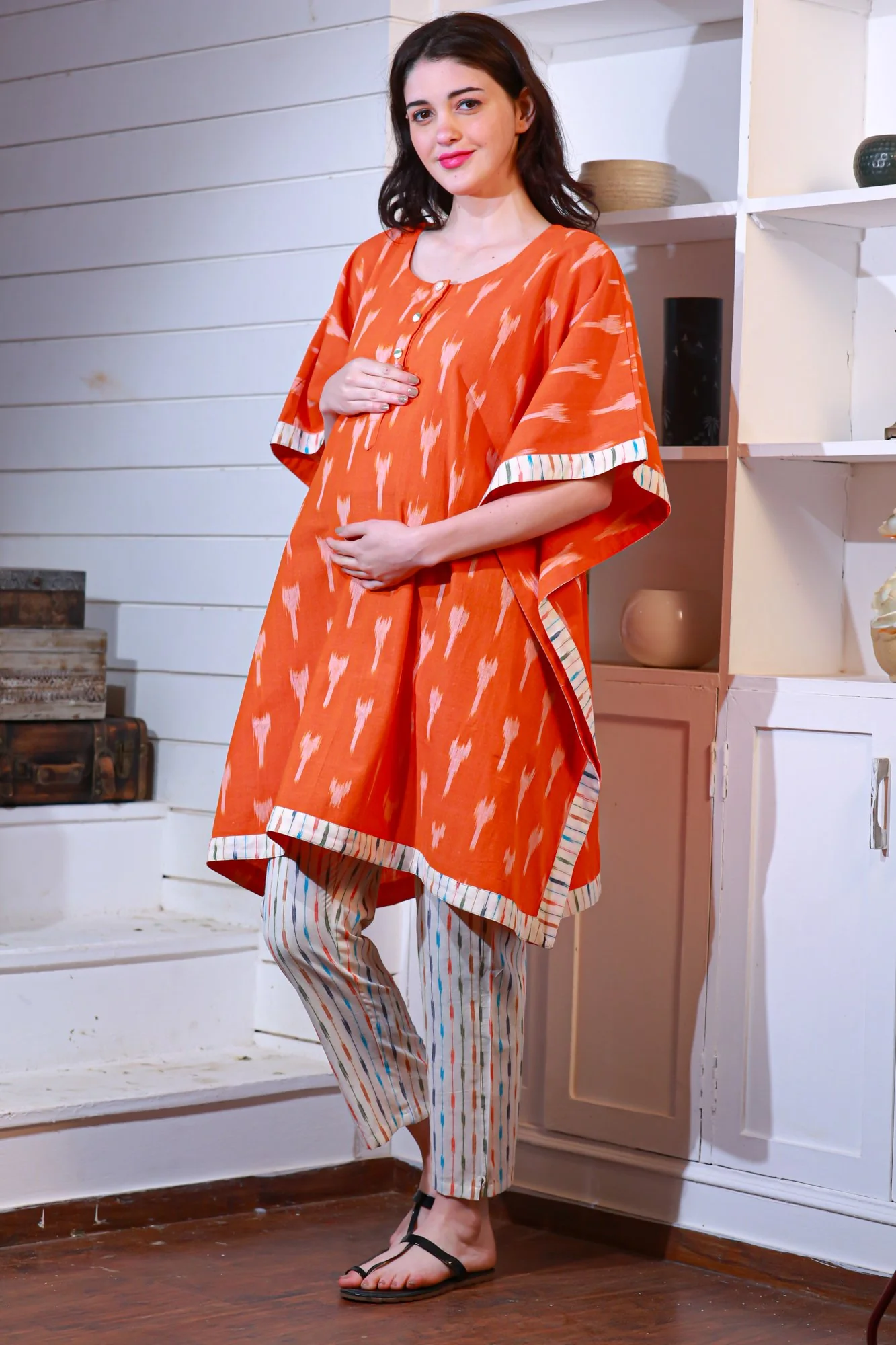 Amber Ikat Maternity & Nursing Kaftan Set - Chenance