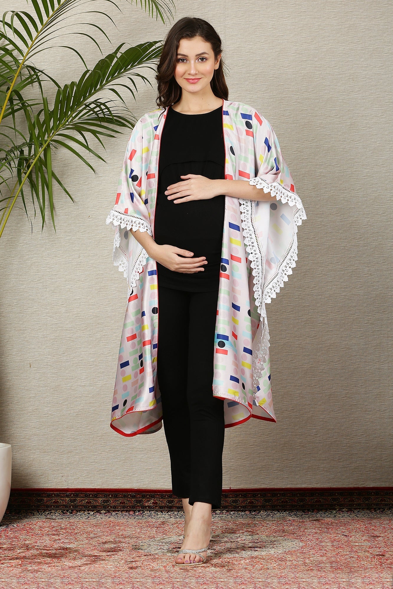Mellow Colorful Maternity Satin Cover Up - Chenance
