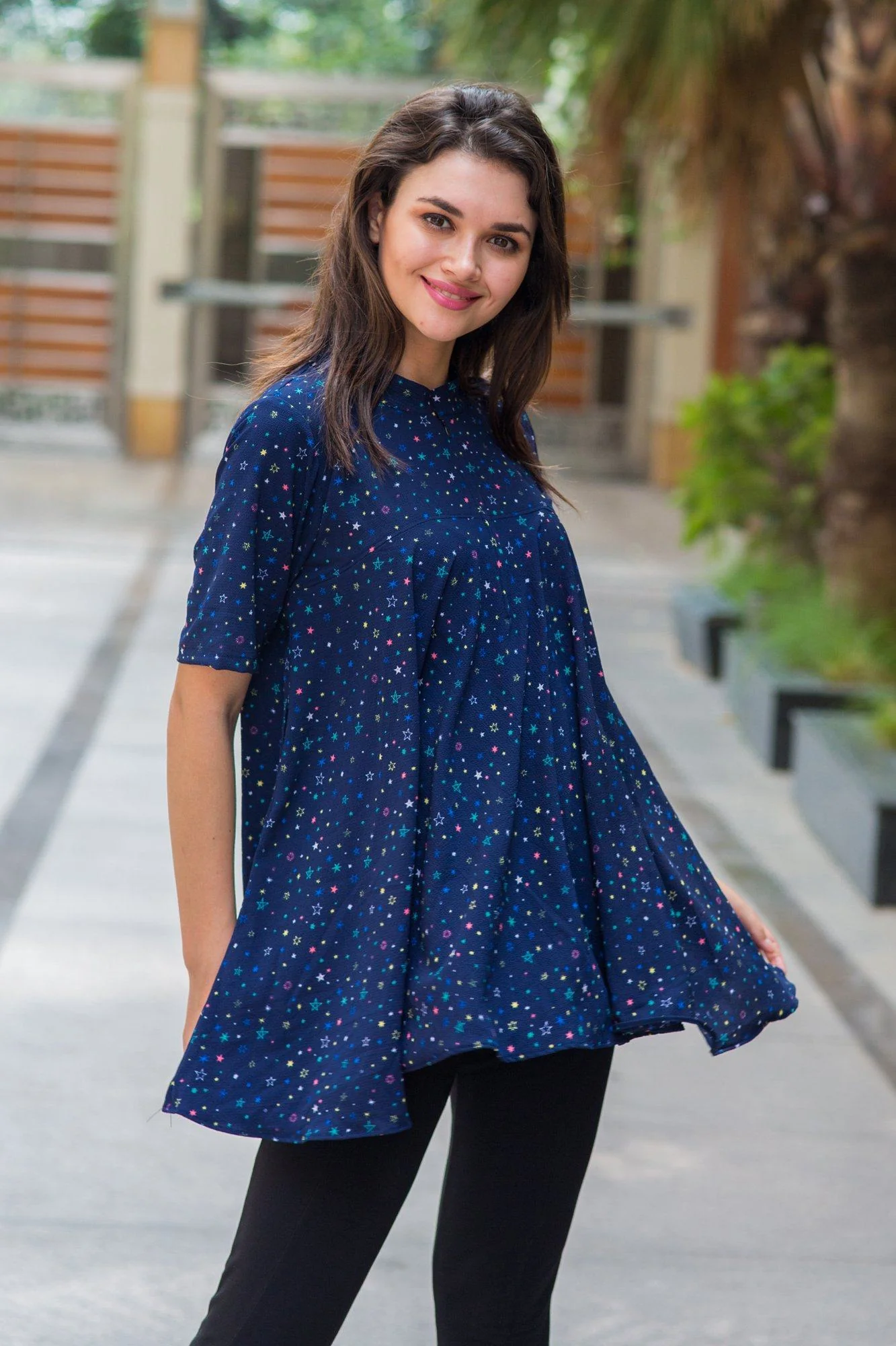 Sparkling Starry Flowing Nursing Top - Chenance