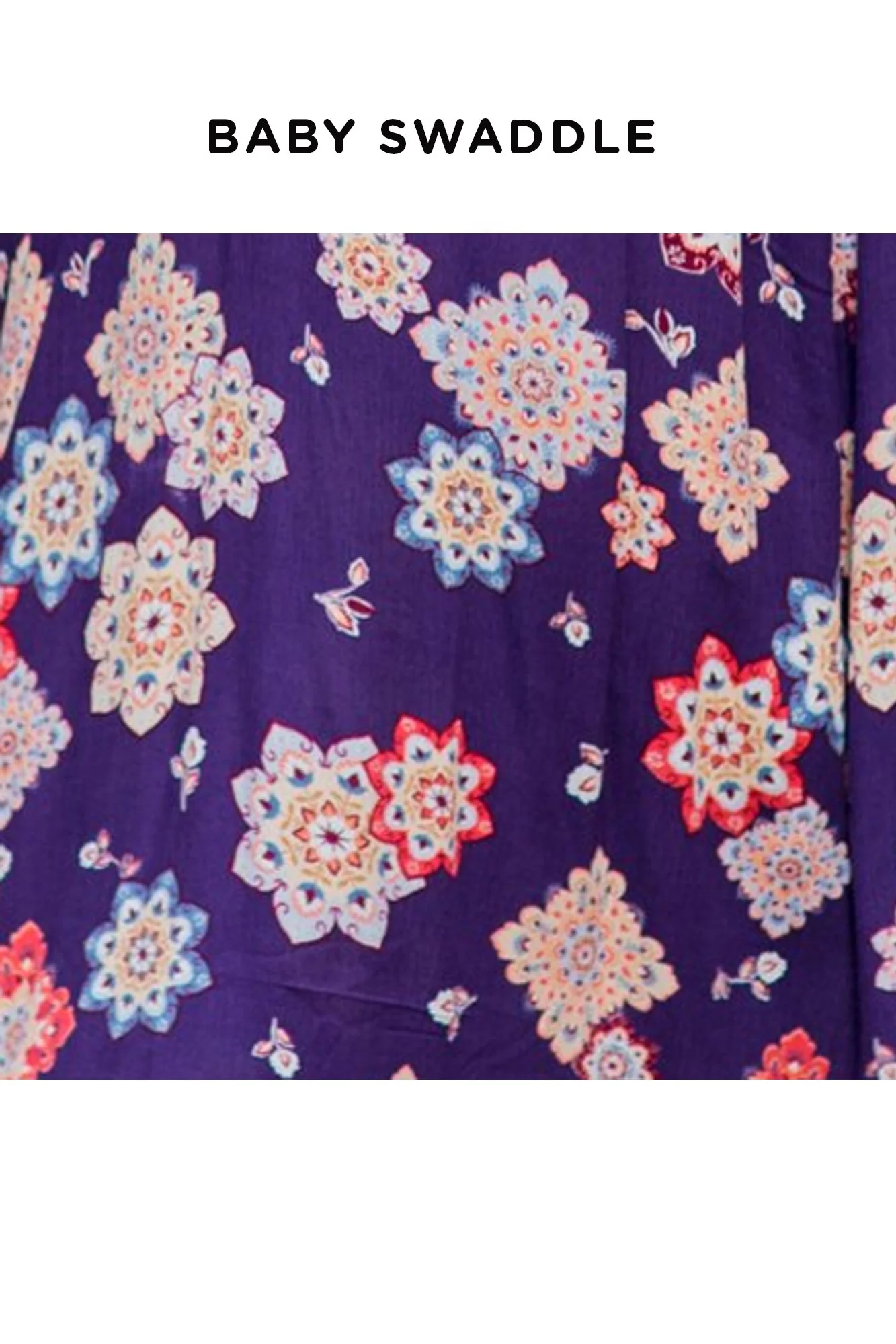 Set of 2 - Kimono Violet Delivery Gown + Matching Baby Swaddle - Chenance