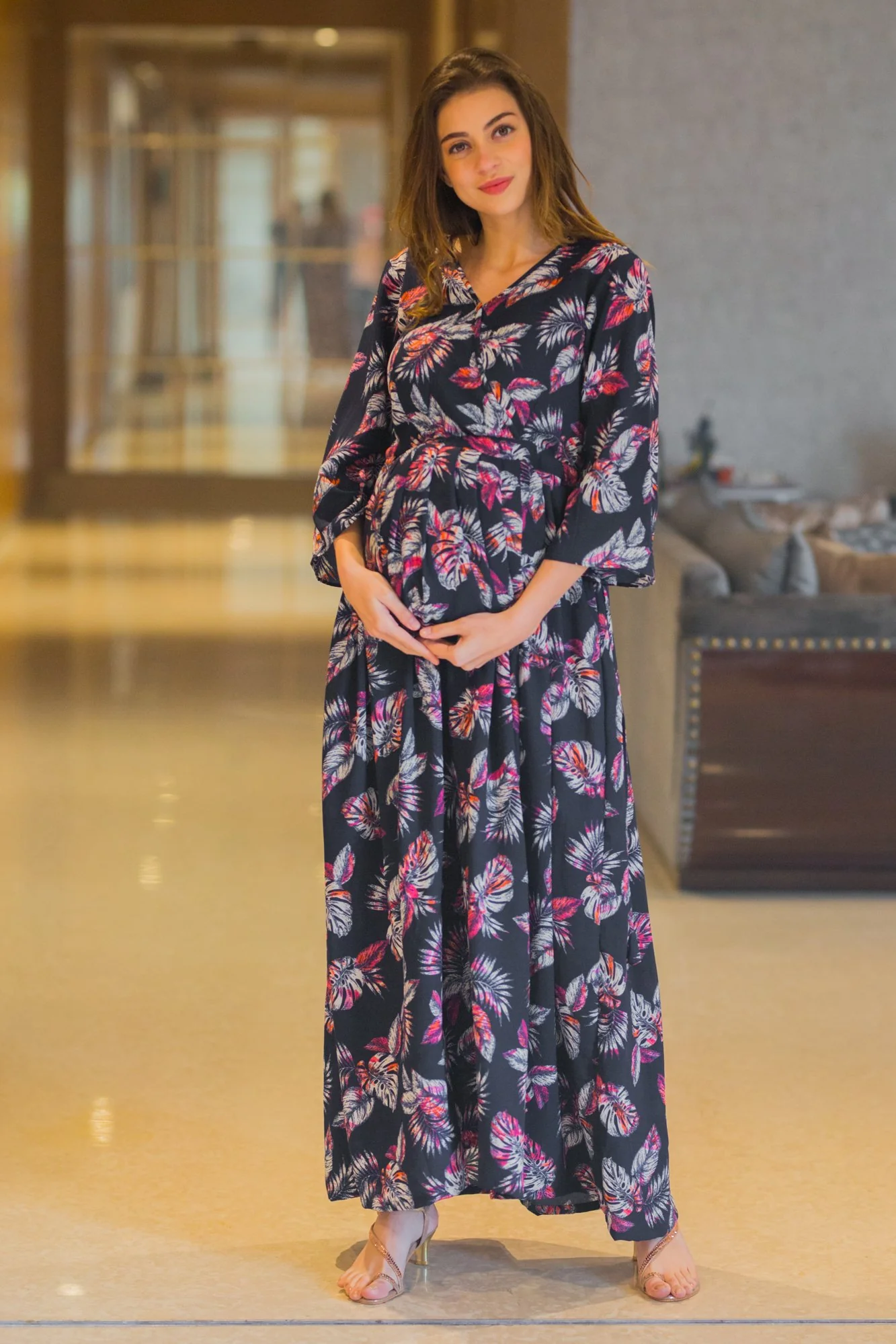 Breezy Leafy Maternity & Nursing Dress - Chenance