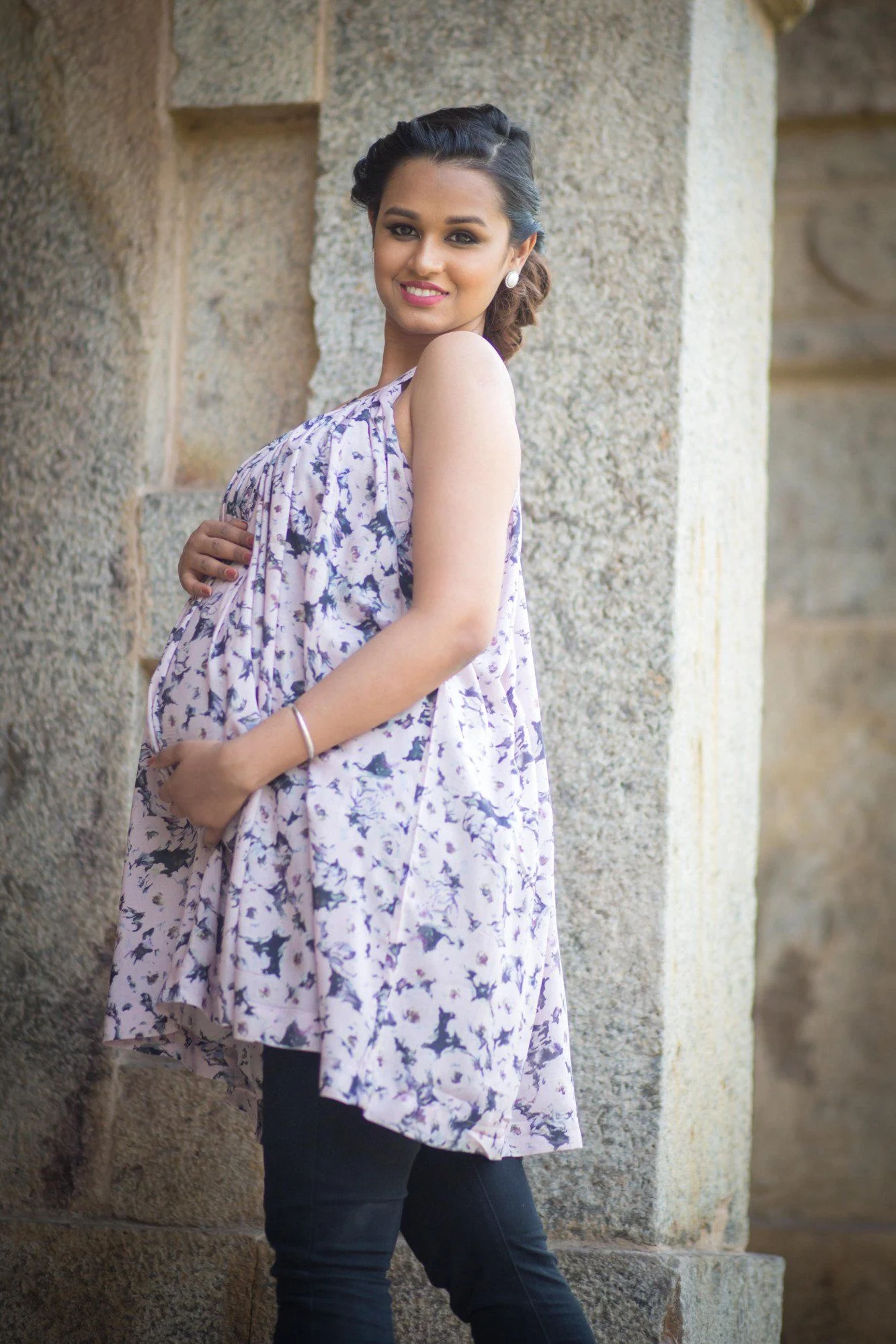 Pastel Pink Cascading Maternity Top - Chenance