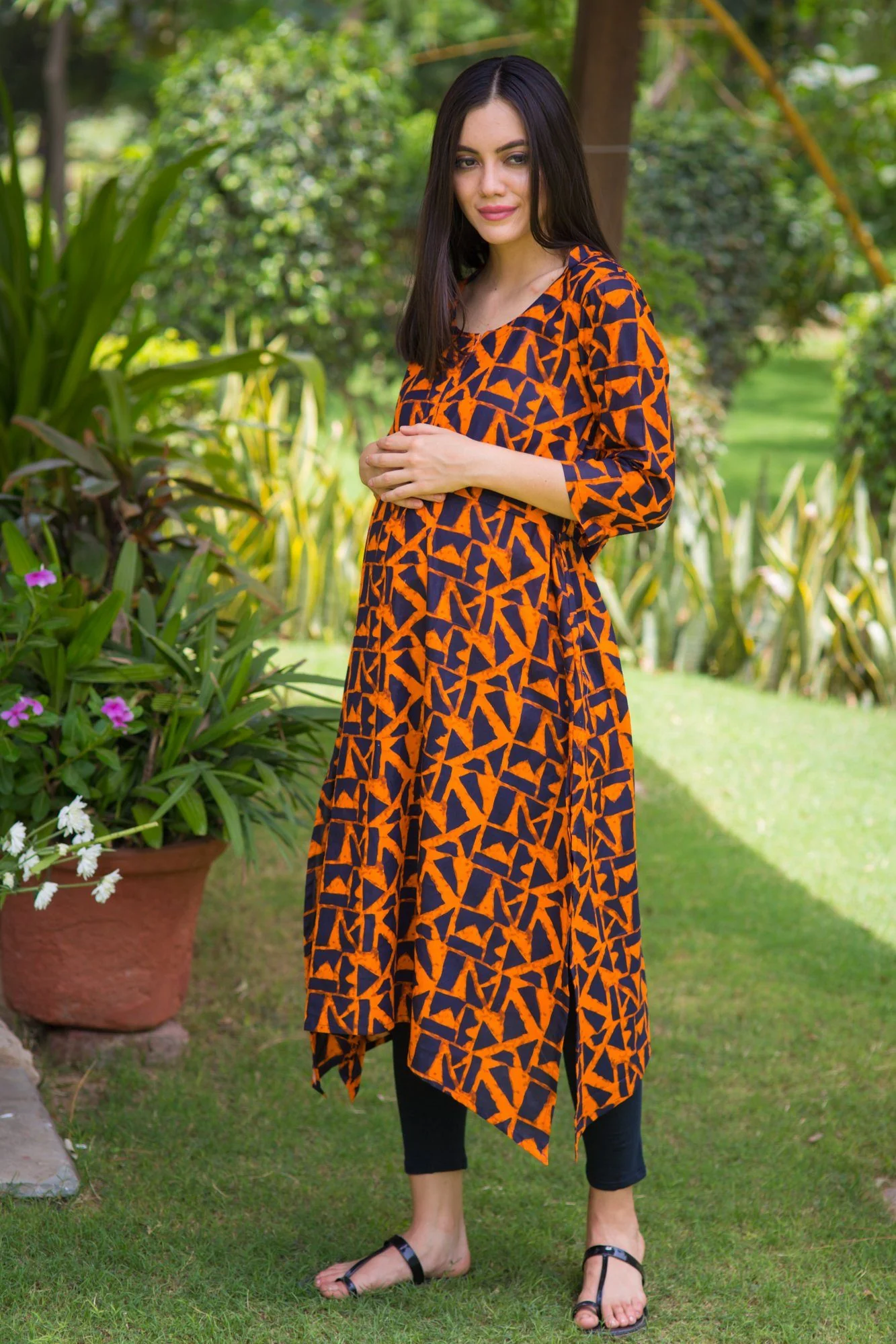 Amber Front Zip Cotton Nursing Kurta - Chenance