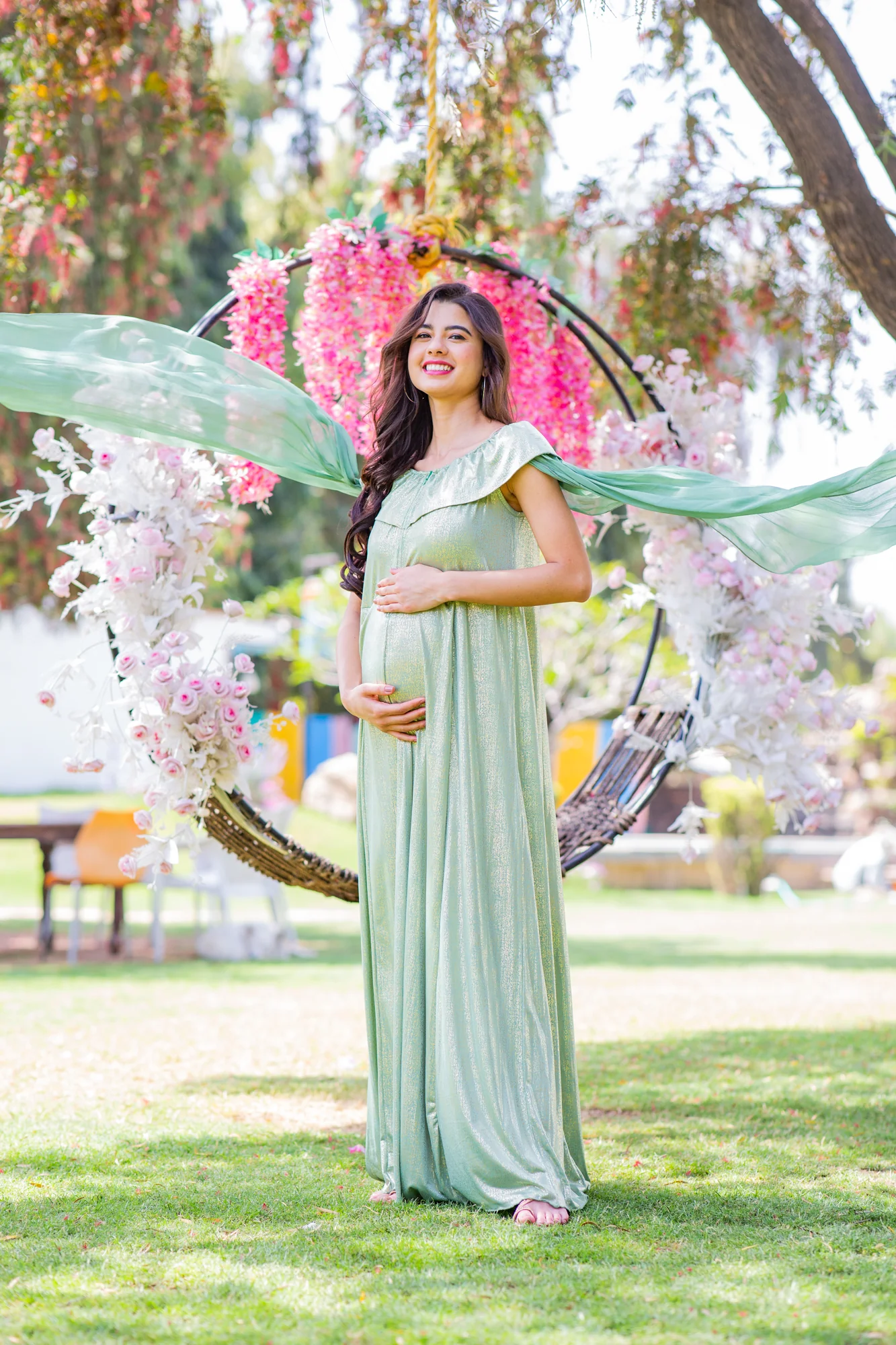 Crystal Aqua Blue Maternity & Nursing Dress - Chenance